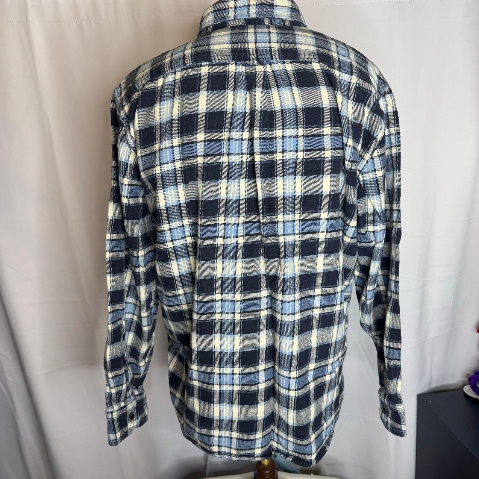 JACHS NY JACHS Men's 2XL Blue Plaid Flannel Shirt Cotton Button Down Size US XXL / EU 58 / 5 - 3 Thumbnail