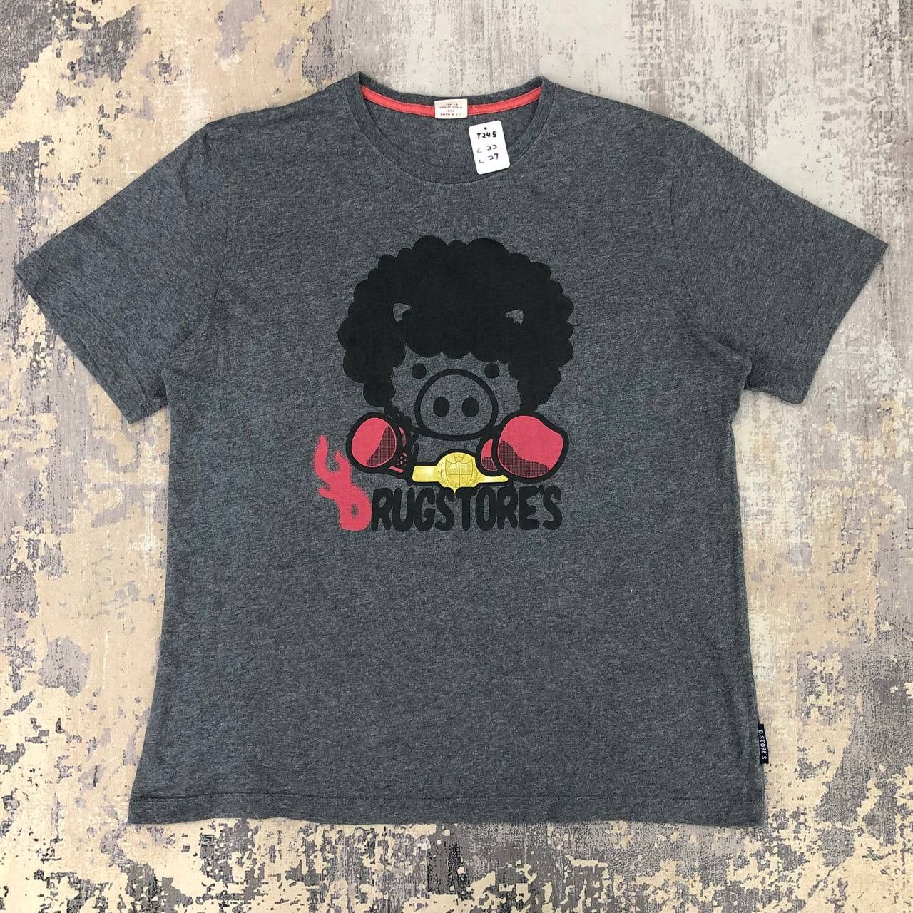 Japanese Brand T245 JAPAN DRUG STORE'S AFRO PIG TEE Size US L / EU 52-54 / 3 - 1 Thumbnail