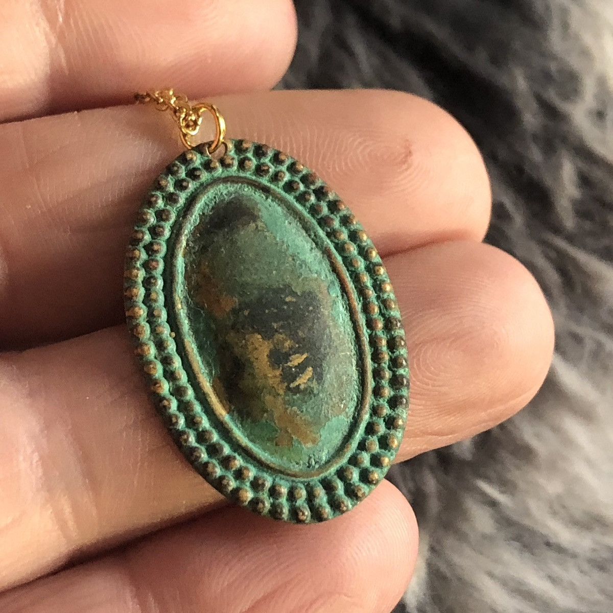 Handmade Handcrafted vintage old oxidized metal pendant necklace Size ONE SIZE - 6 Thumbnail