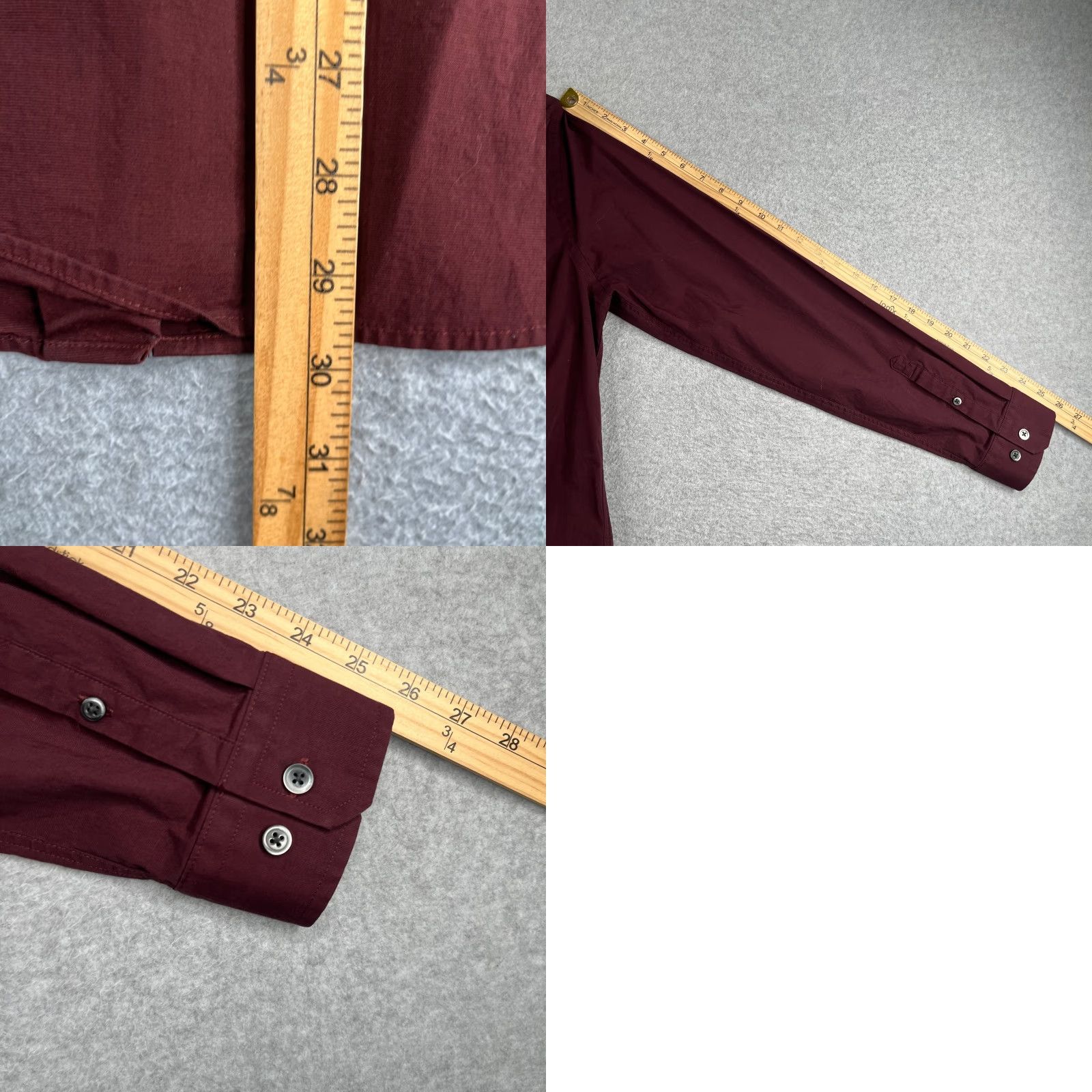 Express Express Shirt Mens Medium Burgundy Fitted Button-Up Long Sleeve Casual Slim- Fit 1MX Size US M / EU 48-50 / 2 - 8 Thumbnail