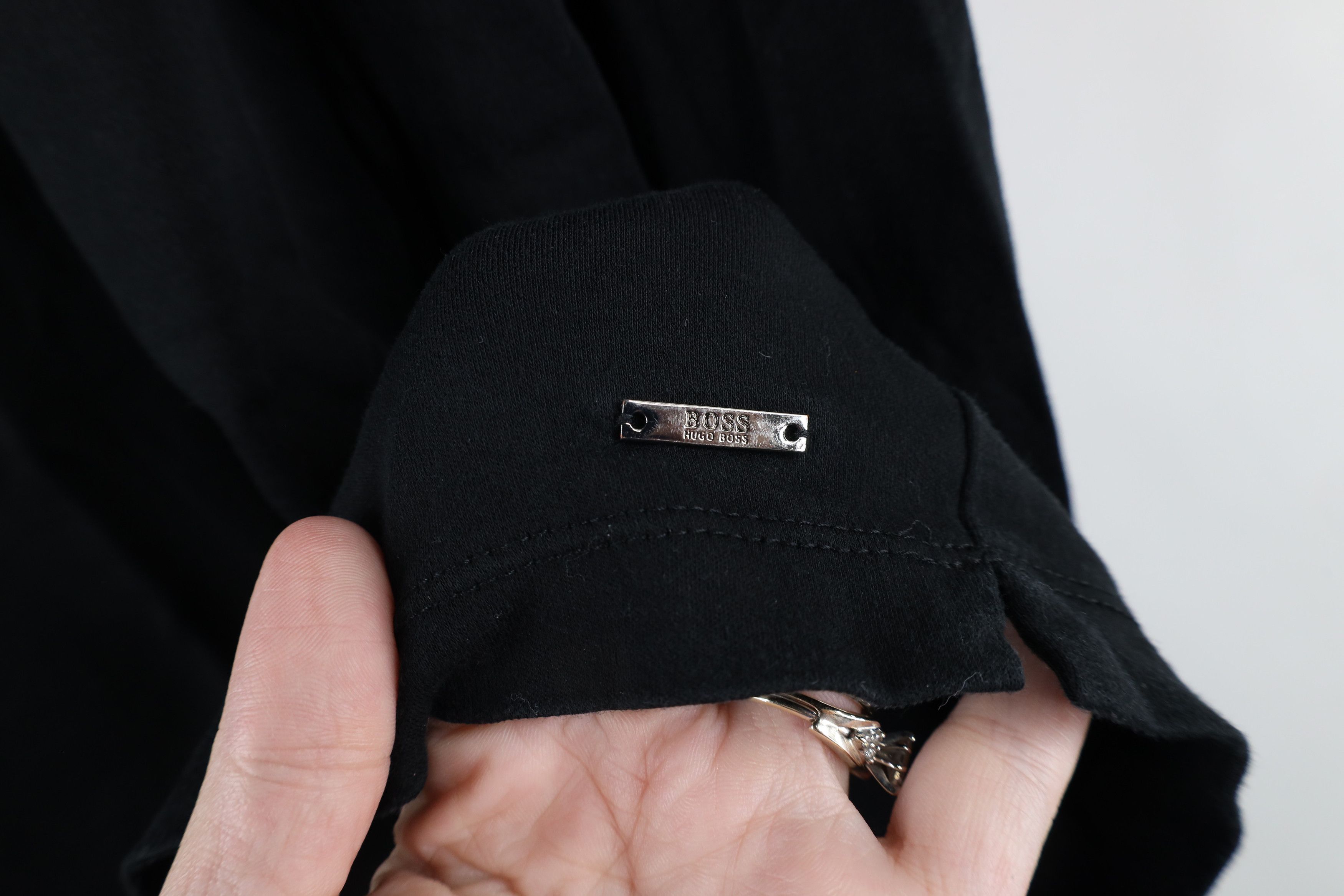 Hugo Boss × Vintage Hugo Boss Italian Yarn Collared Long Sleeve Polo Black Size US XL / EU 56 / 4 - 6 Thumbnail