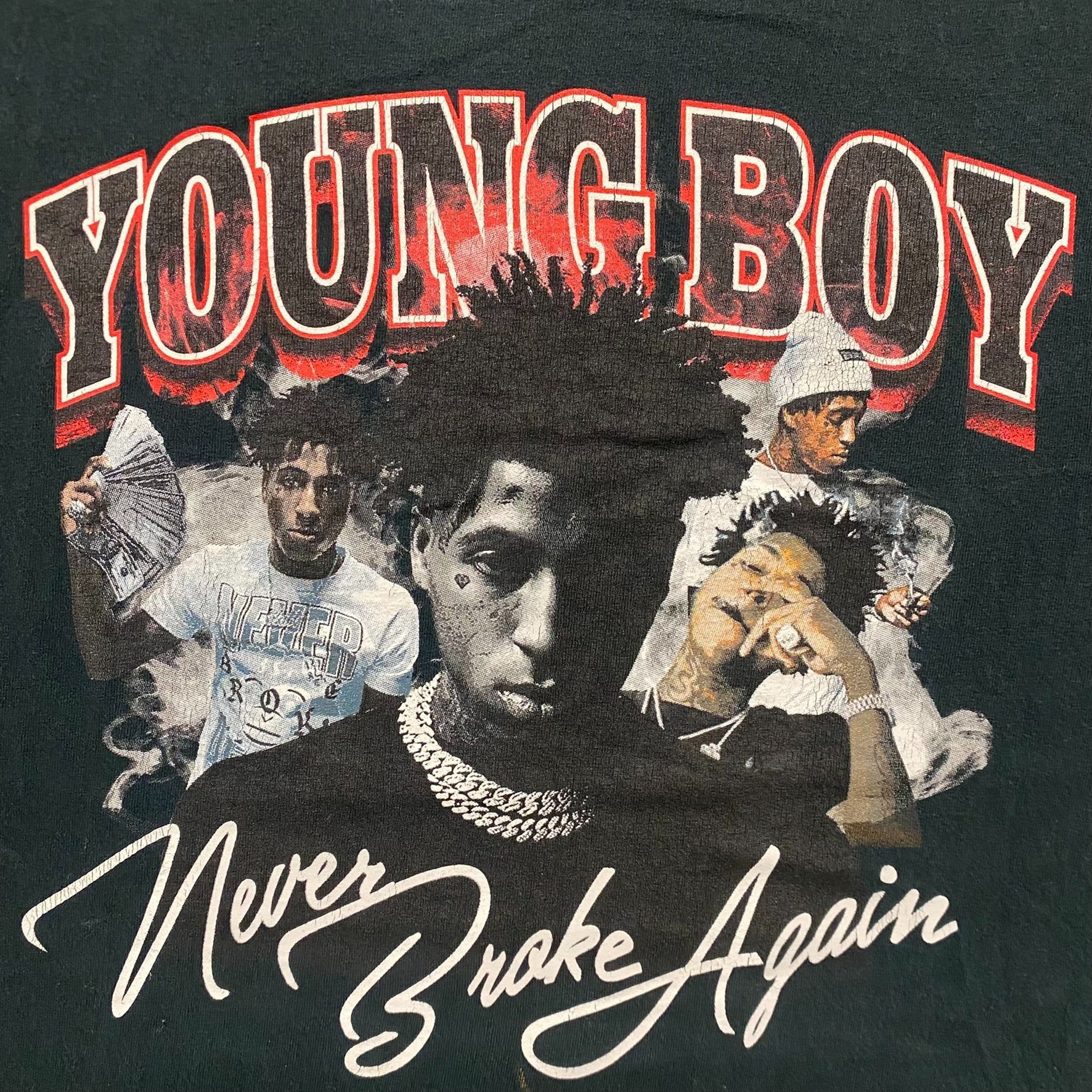 Rap Tees NBA YoungBoy Never Broke Again Drill Trap Rap Black Tee Size US M / EU 48-50 / 2 - 3 Thumbnail
