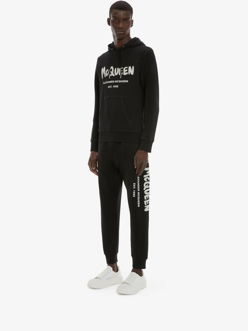 Alexander McQueen o1w1db10725 McQueen Graffiti Hooded Sweatshirt in Black Size US XXL / EU 58 / 5 - 4 Thumbnail