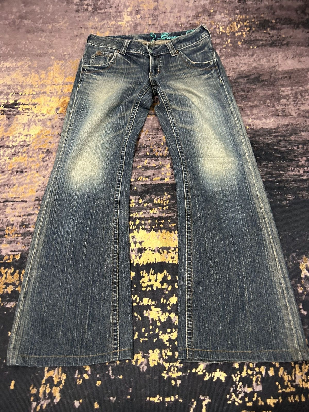 Japanese Brand Georgia Love Mud Wash Flare Pants Size US 30 / EU 46 - 6 Thumbnail