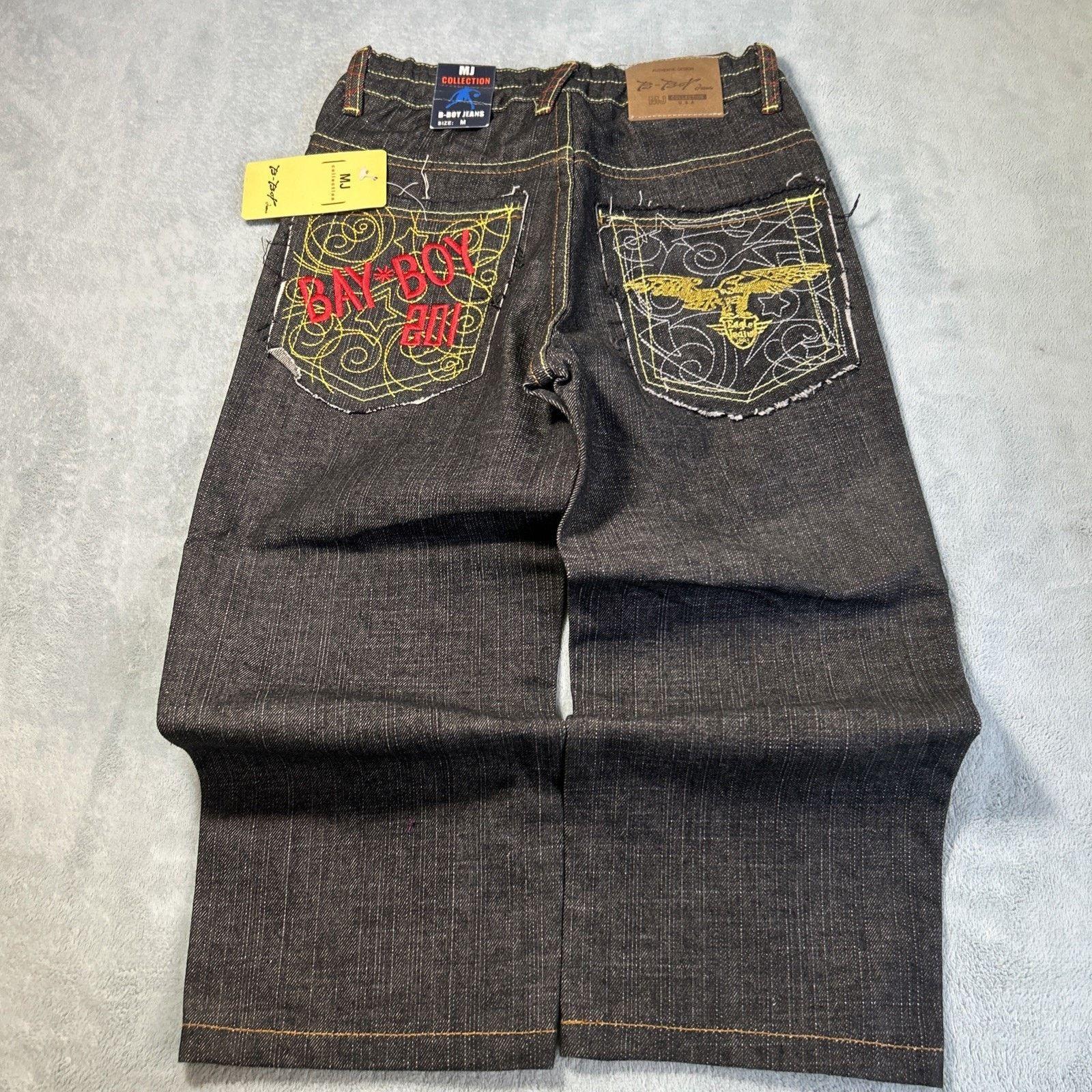 JNCO Beyond Baggy Embroidered Jeans Youth Medium 25x18 Loose Wide Size US 26 / EU 42 - 20 Thumbnail