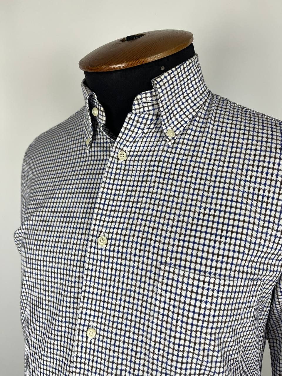 Boggi Boggi Formal Shirt Mens (UK) 40 Plaid Pattern Button Neck Size US M / EU 48-50 / 2 - 4 Thumbnail