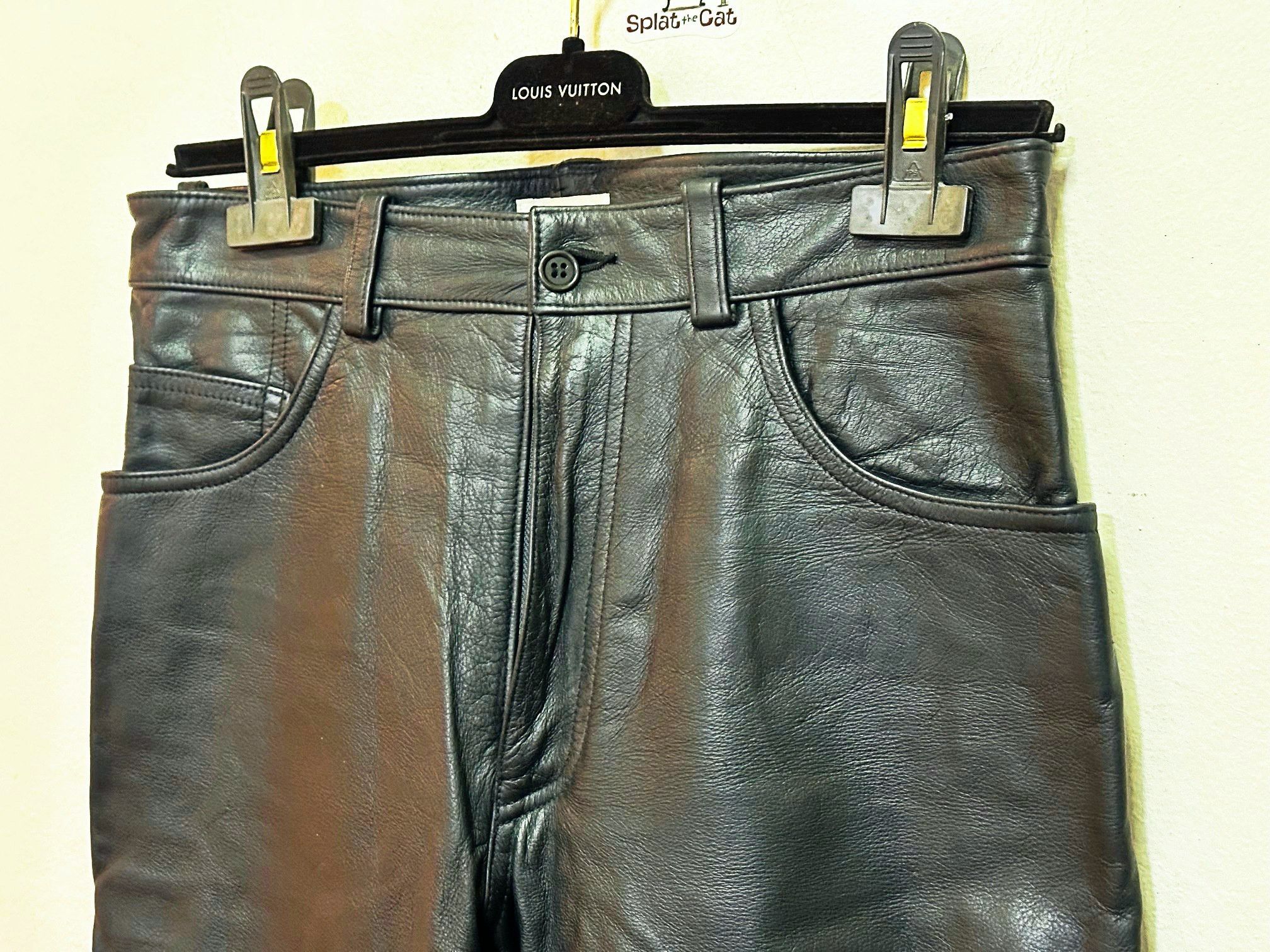 パンツ Paul Smith leather pants Women's Black Leather Trousers