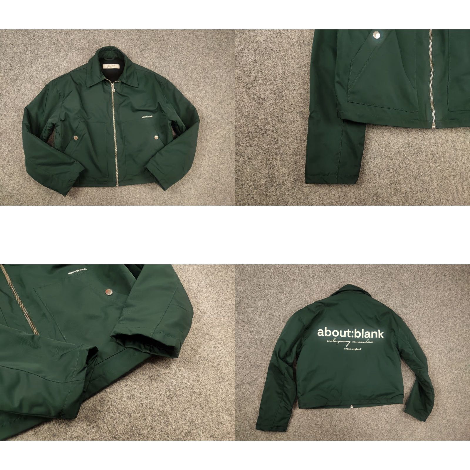 About:Blank About :blank Design Men's Box Logo Cropped Jacket Epsom Green Size US XS / EU 42 / 0 - 8 Thumbnail