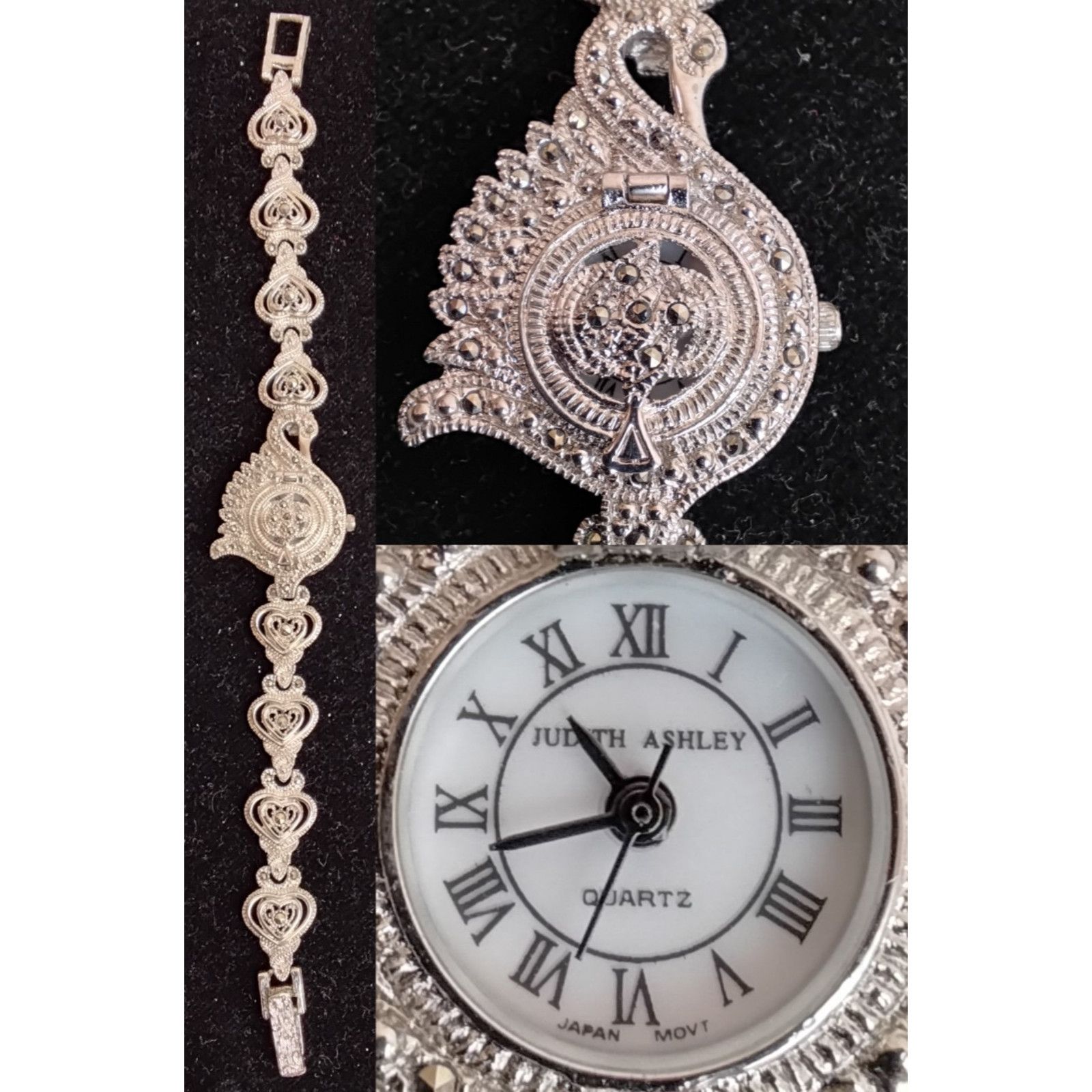 Other Judith Ashley Ladies Watch Swan Bracelet Hearts Silver VTG Size ONE SIZE - 1 Thumbnail