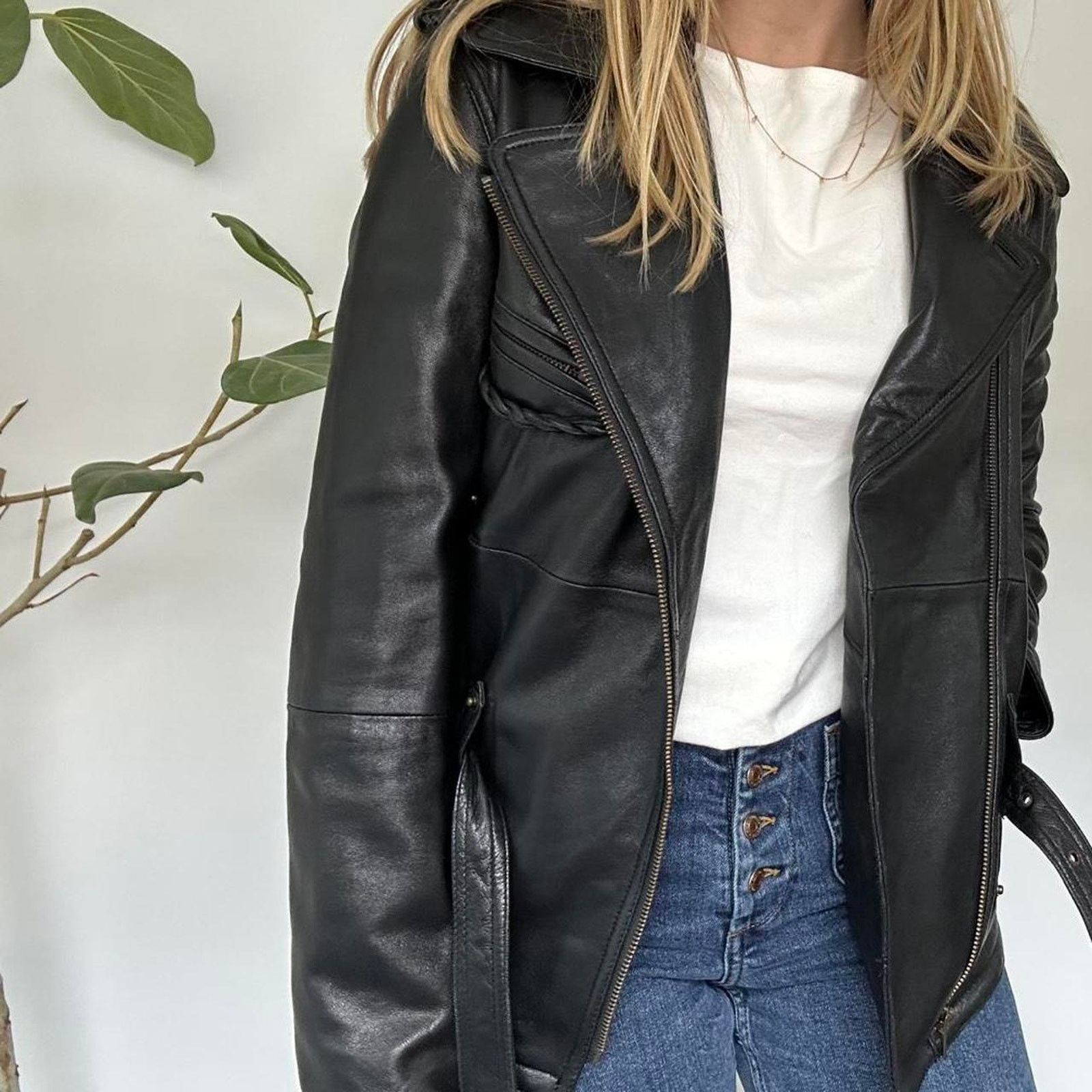 Other NWT Black Leather Moto Jacket (S) Size S / US 4 / IT 40 - 5 Thumbnail
