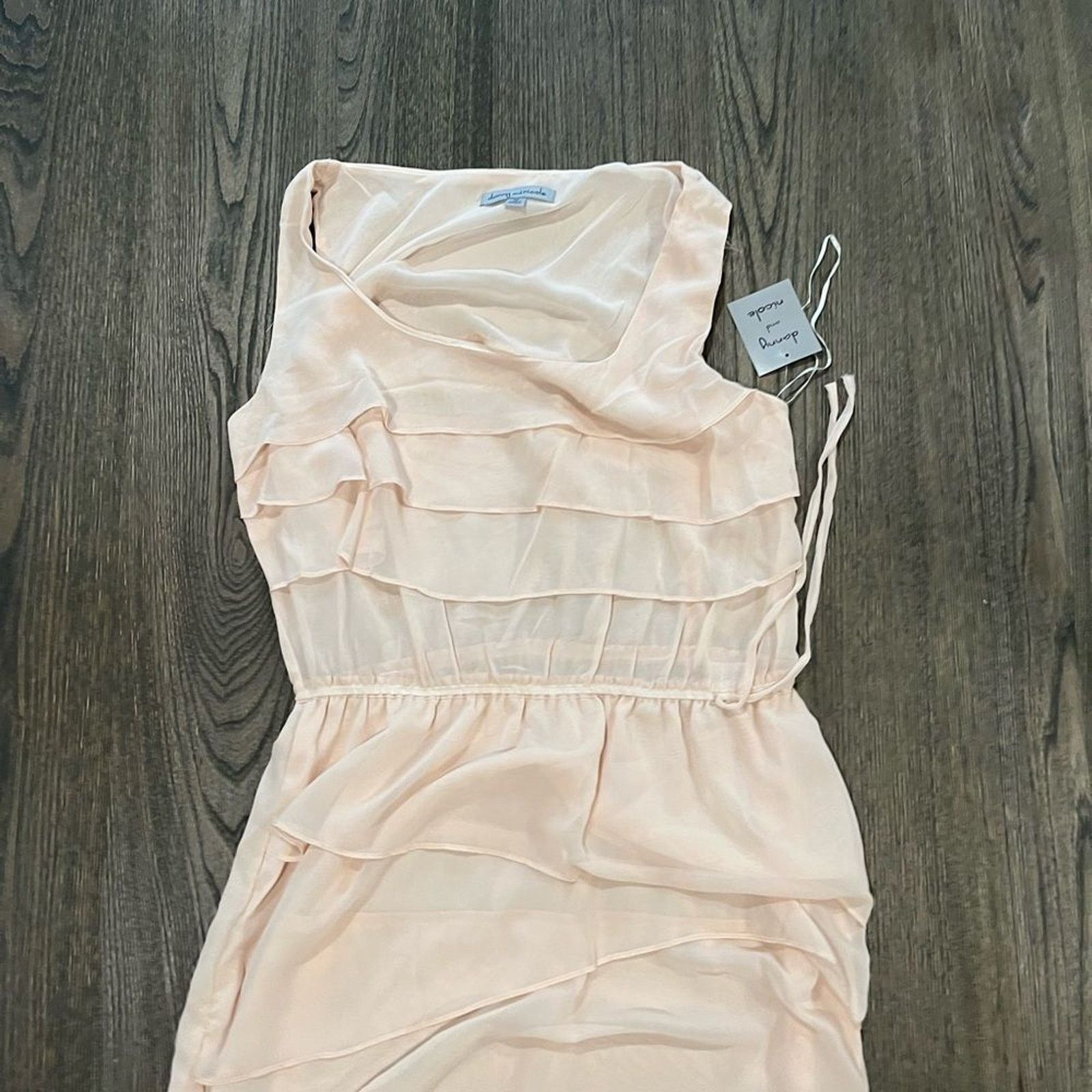 Danner NWT Danny and Nicole Dress Cream Sleeveless Chiffon Size 12 Size XL / US 12-14 / IT 48-50 - 3 Thumbnail