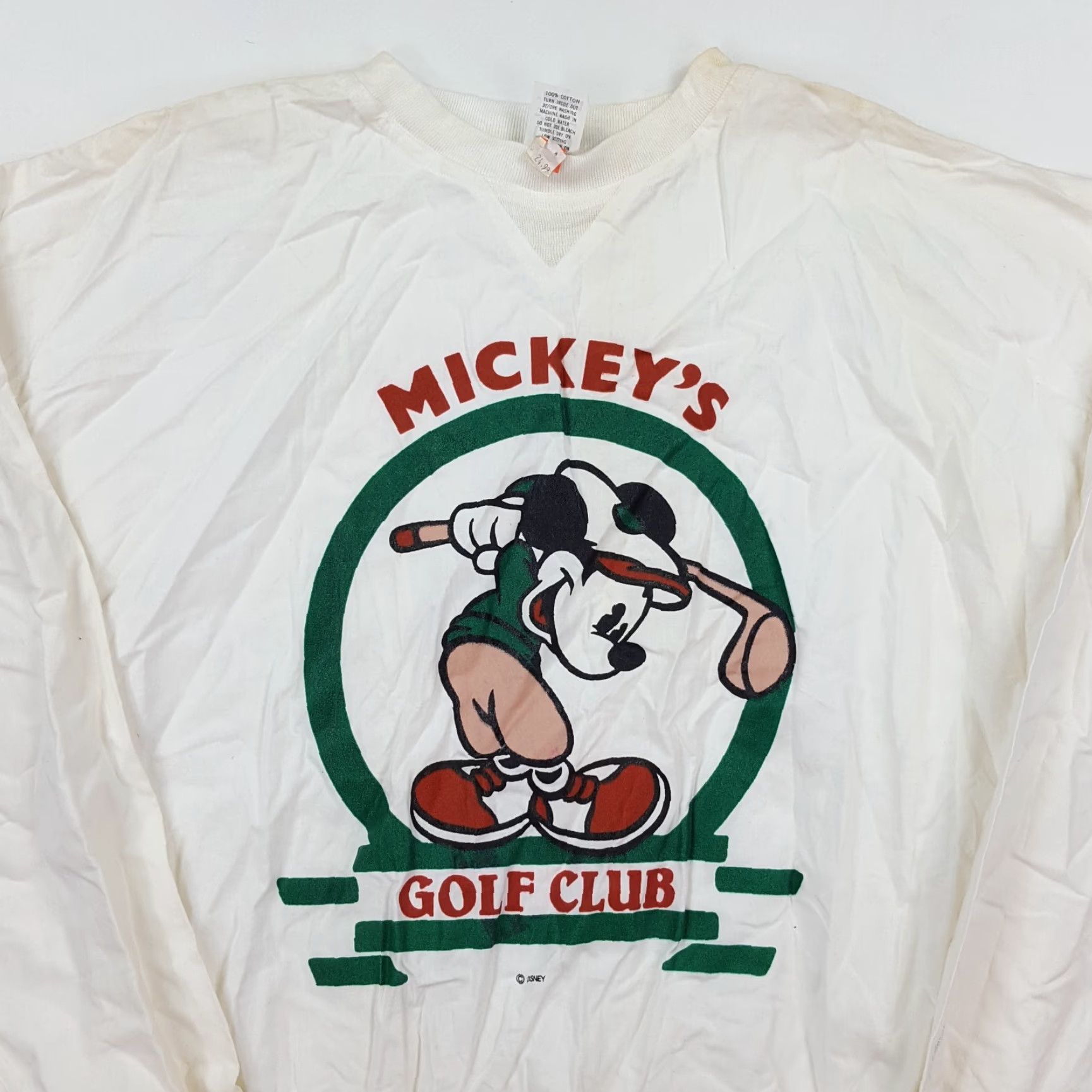 Vintage VINTAGE Mickey's Golf Club White Crewneck Sweatshirt XL Men Cartoon 90s Golf Club USA Made Canvas Cotton Size US XL / EU 56 / 4 - 2 Thumbnail
