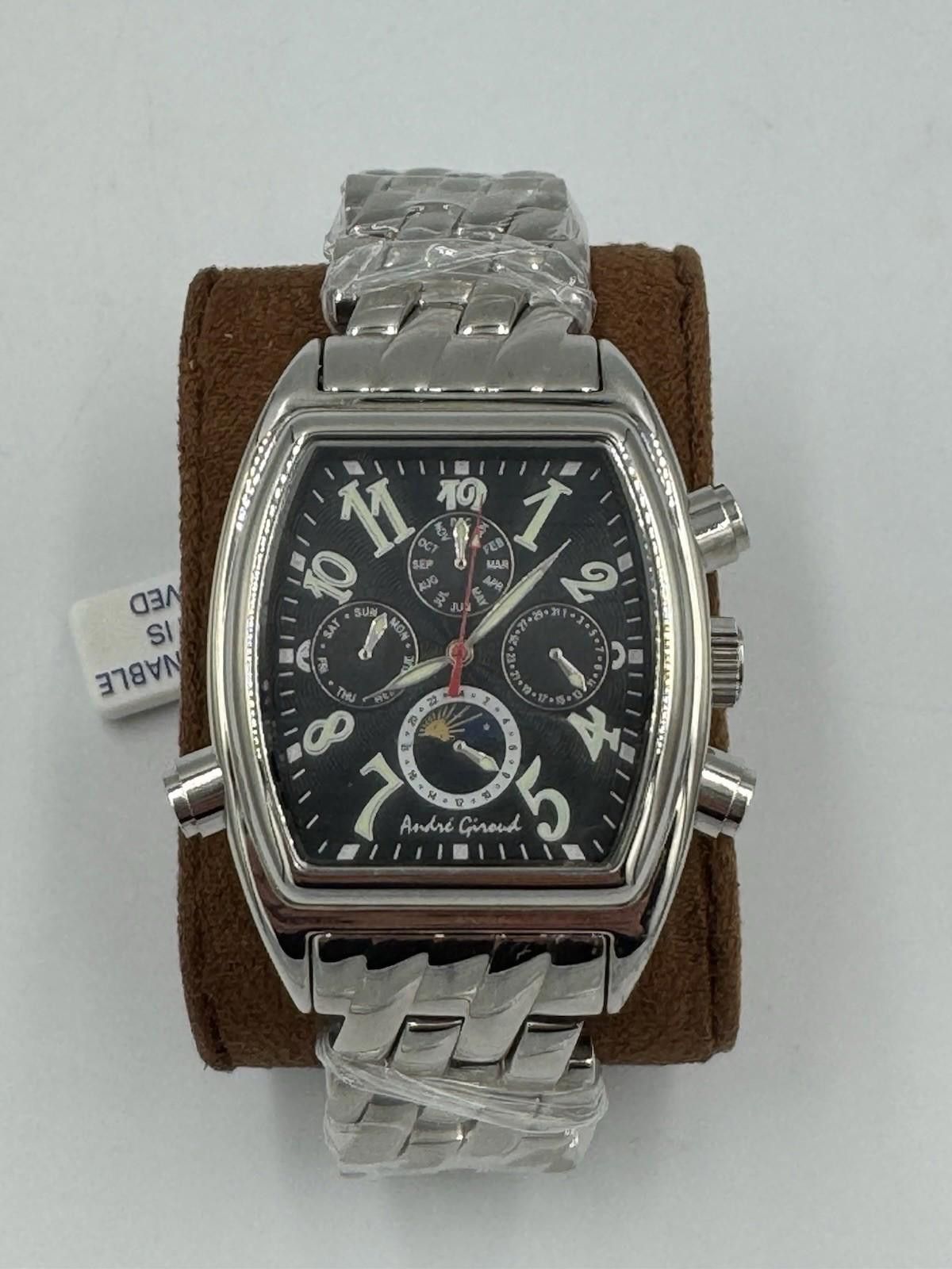Designer Andre Giroud Men's Automatic Moonphase Black Dial Watch 3 NM Size ONE SIZE - 1 Thumbnail