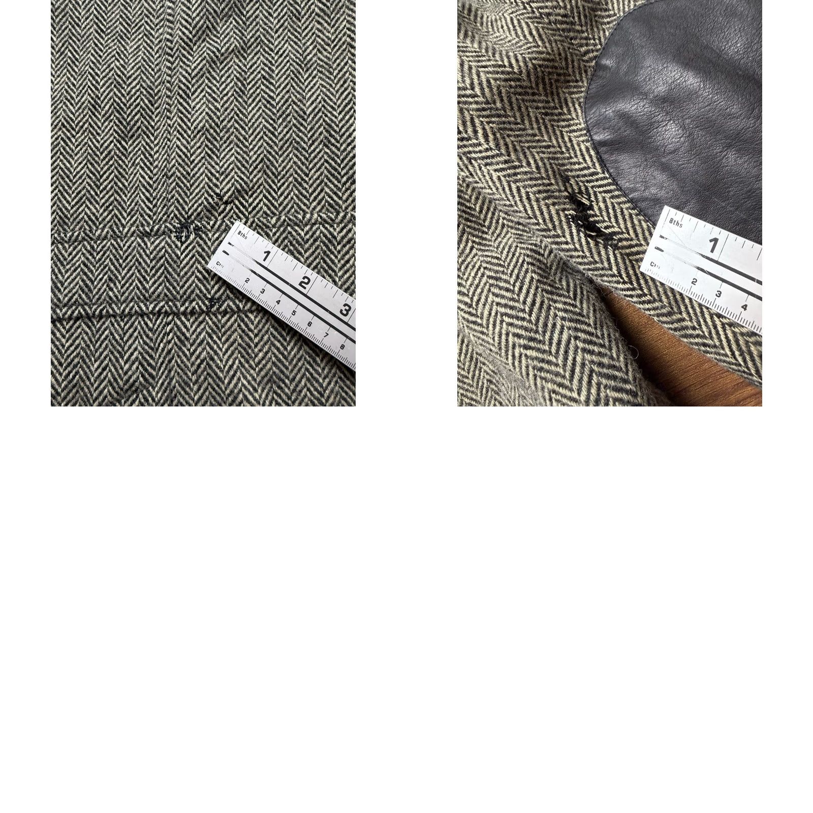 Polo Ralph Lauren VTG Polo Ralph Lauren Sport Coat Herringbone Tweed Wool Leather Patches Men 42L Gray Long Blazer Size US XL / EU 56 / 4 - 10 Thumbnail