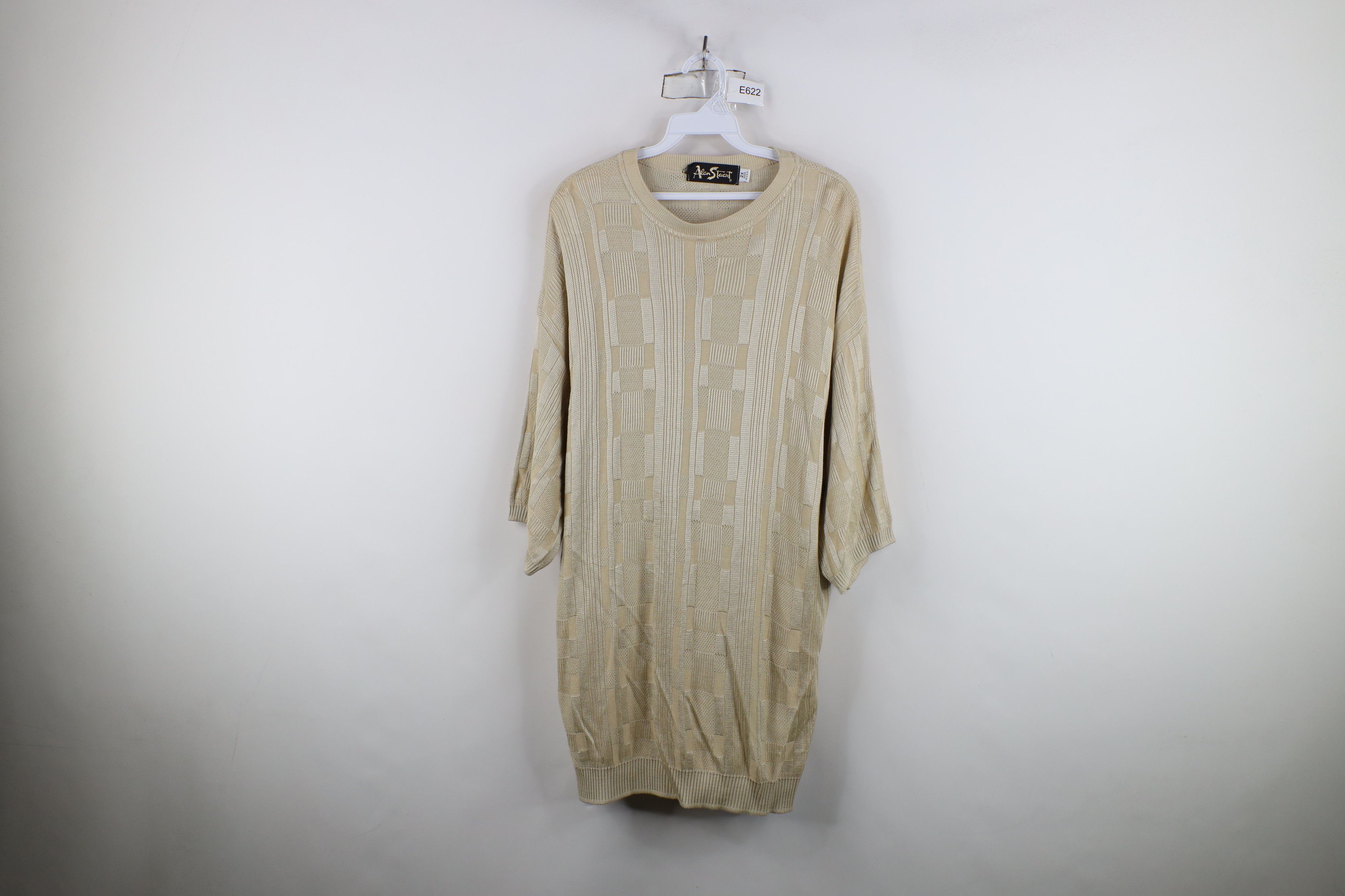 Vintage Vintage 90s Streetwear Knit Short Sleeve Sweater Gold USA Size US XXL / EU 58 / 5 - 1 Thumbnail