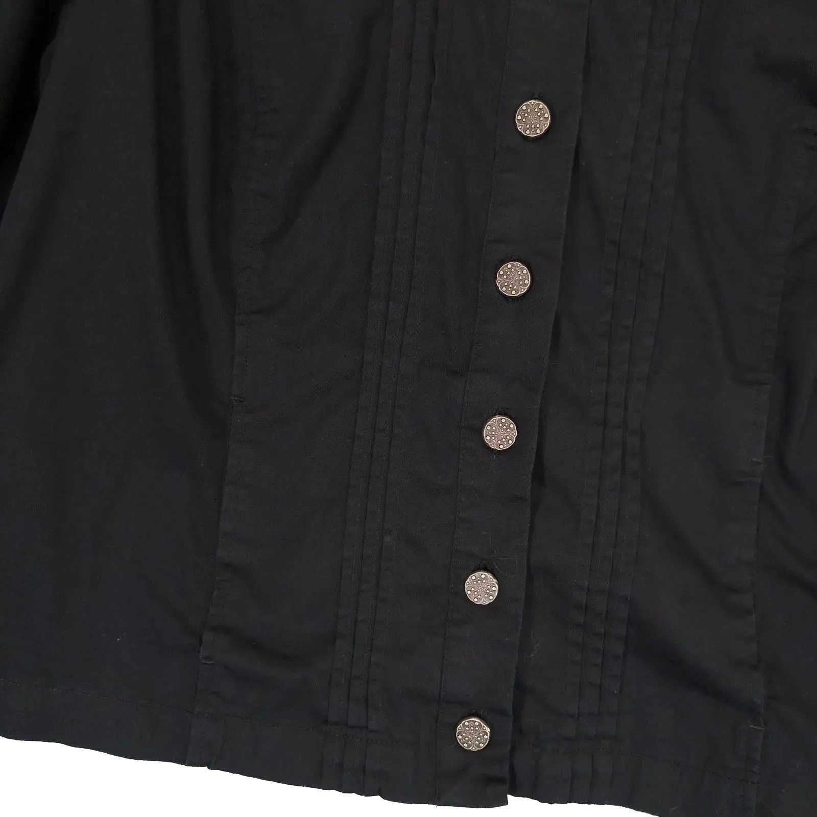 Other Christopher & Banks Women's S Pewter Button Black Shirt Size S / US 4 / IT 40 - 5 Thumbnail