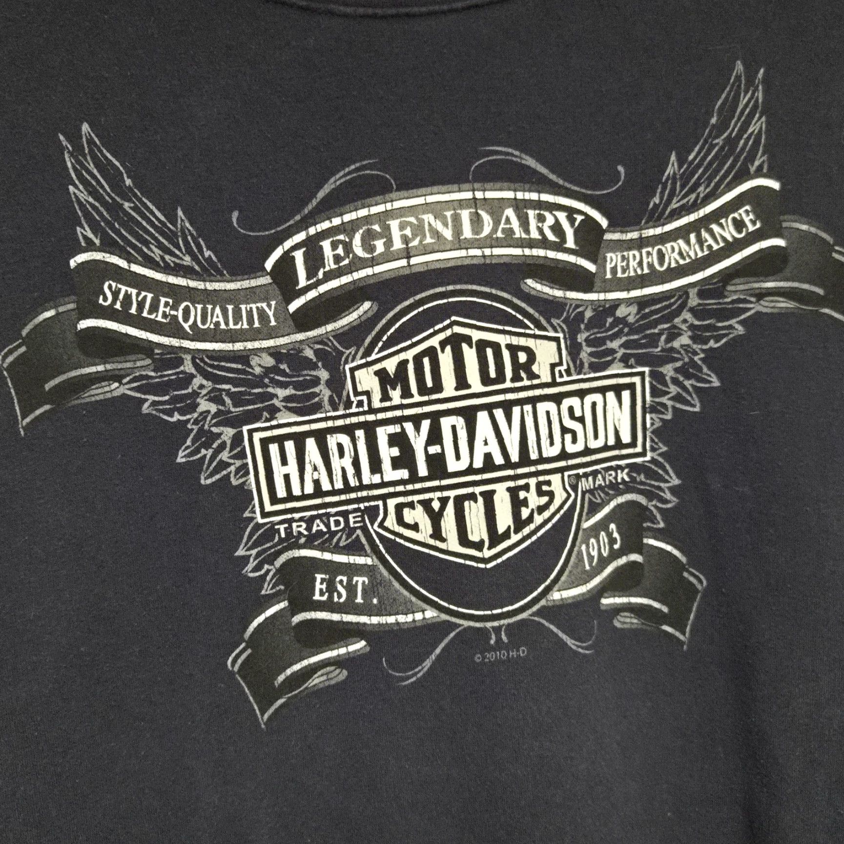 Harley Davidson Harley-Davidson Sweatshirt Logo Men XL Navy Blue Double Sided y2k Size US XL / EU 56 / 4 - 3 Thumbnail