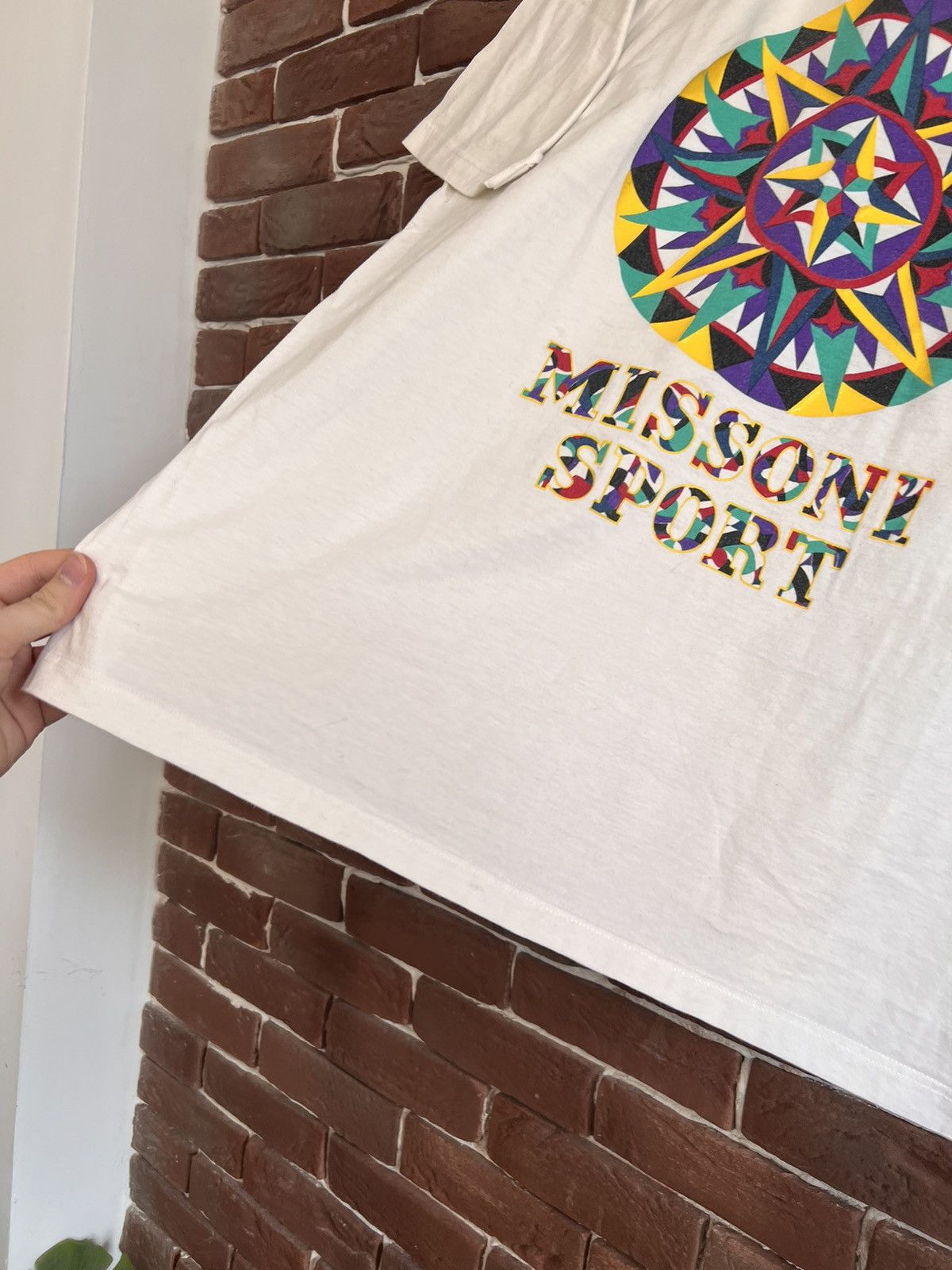 Missoni Rare Vintage 80s Missoni Sport Logo Tshirt White XL Designer Size US L / EU 52-54 / 3 - 4 Thumbnail