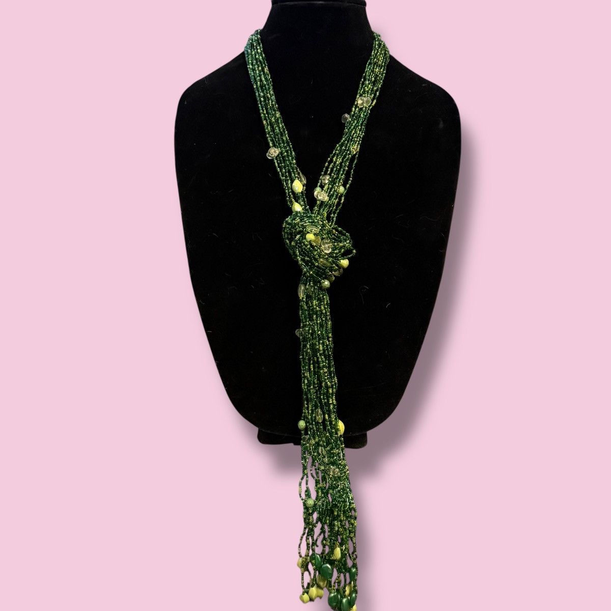 Vintage Vintage green multi strand convertible seed bead necklace Size ONE SIZE - 2 Thumbnail