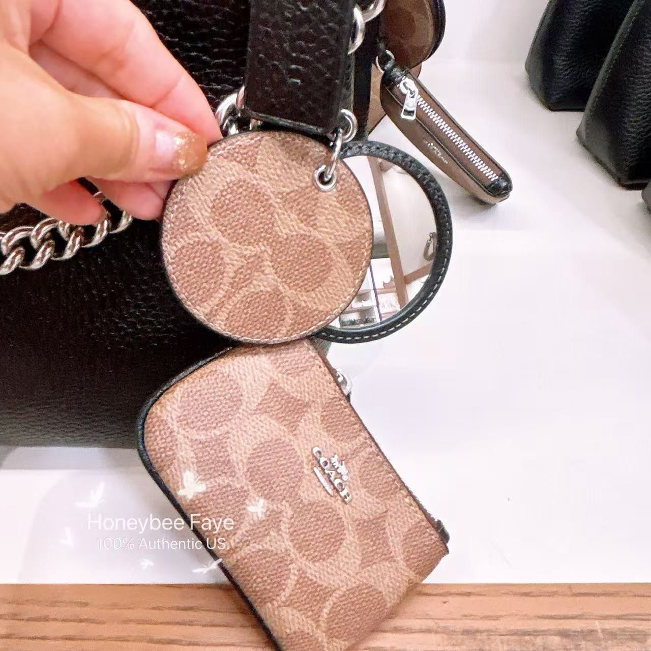 Coach Laurel Shoulder Bag With Mirror Charm And Pouch CBI94 Size ONE SIZE - 4 Thumbnail