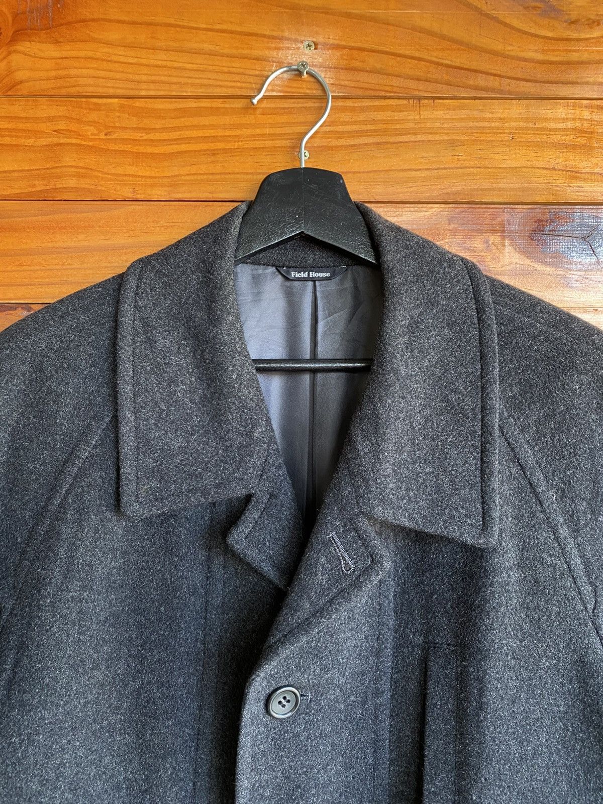 Japanese Brand Field House Cashmere Blend Wool Coat Dark Grey Outerwear Size US M / EU 48-50 / 2 - 10 Thumbnail