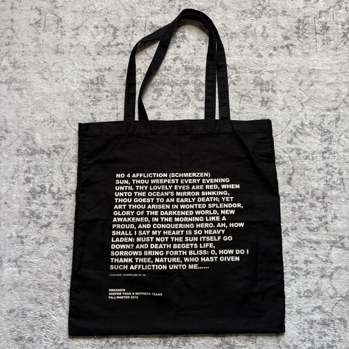 Rick Owens Drkshdw Rick Owens FW19 Deeper Than a Mothers Tears Tote Bag Black Size ONE SIZE - 1 Thumbnail