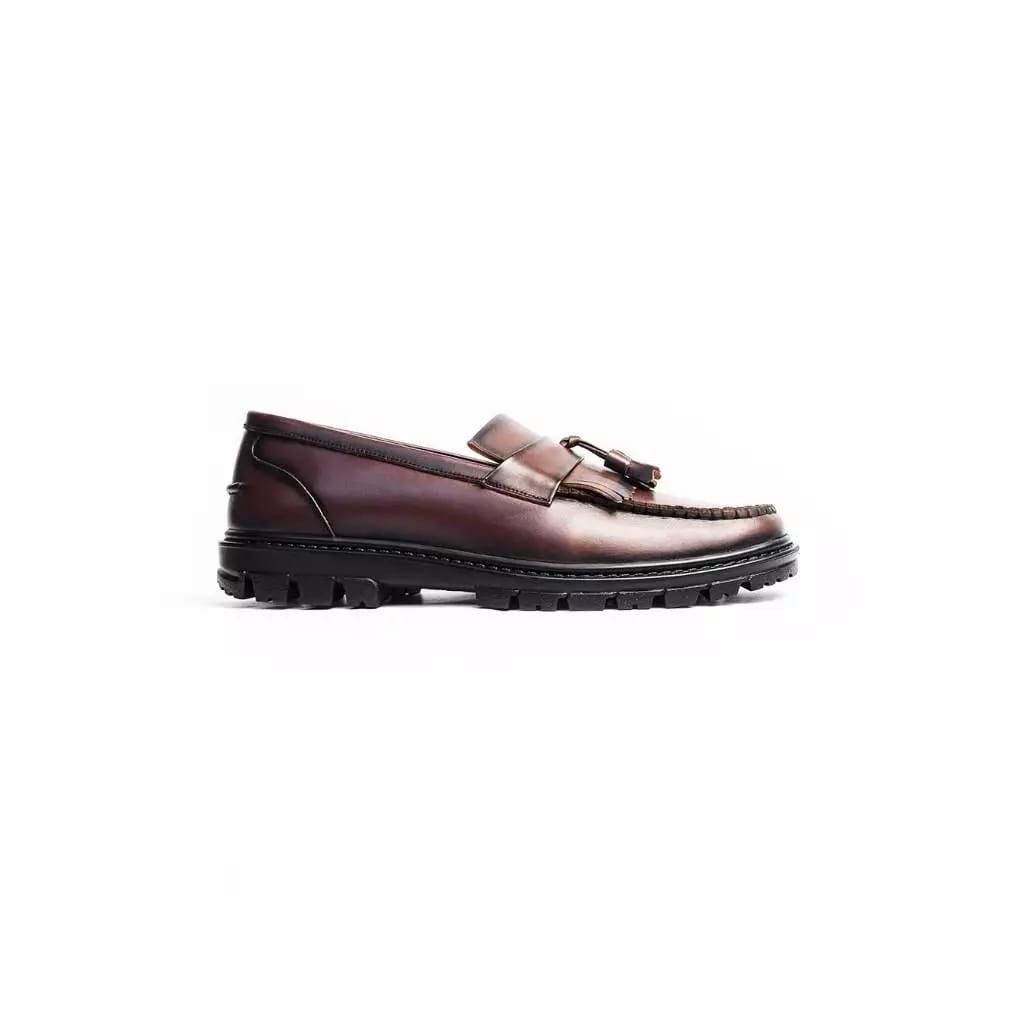 Designer × Ivy Crew × Simple Shoes Windsor Brown Chunky Leather Loafer Size US 10 / EU 43 - 4 Thumbnail