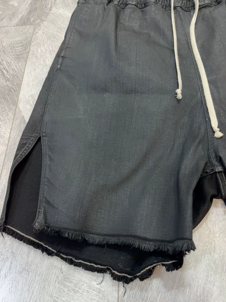 Rick Owens rick owens Raw edge waxed black wax waxed waxed denim shor Size US 34 / EU 50 - 3 Thumbnail