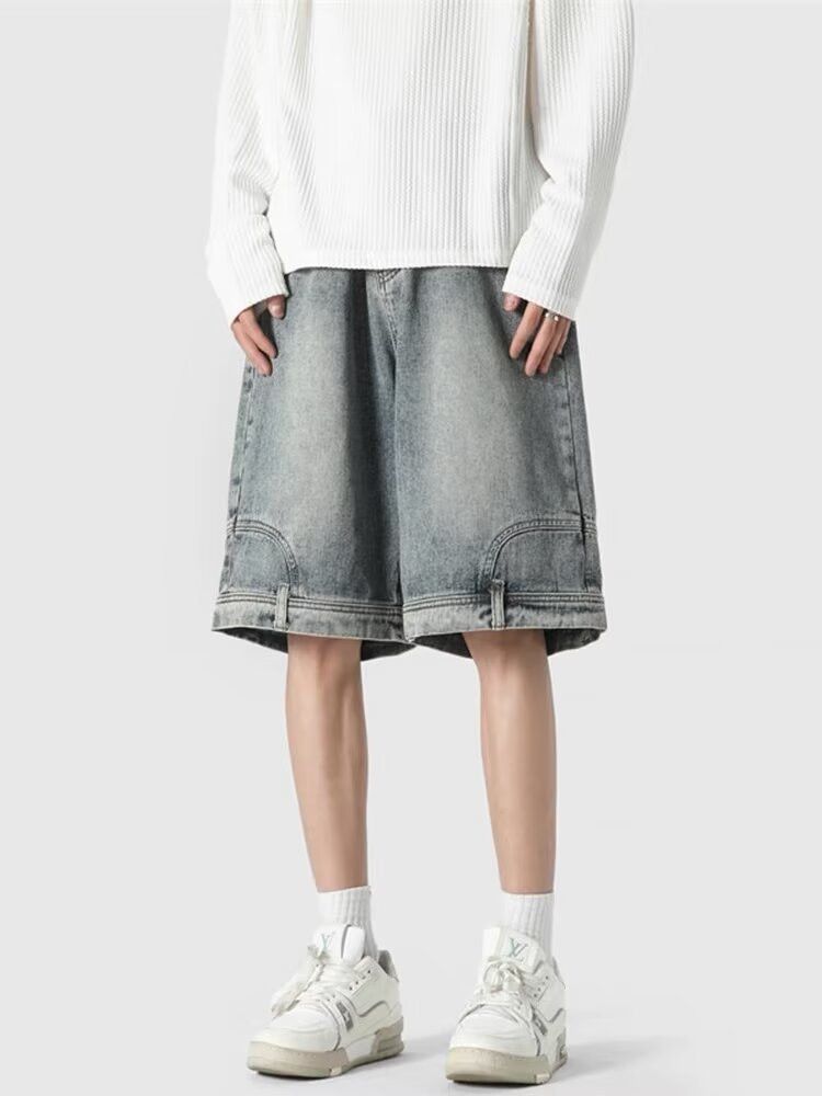 Japanese Brand × Jean Retro loose casual inverted denim shorts Size US 32 / EU 48 - 1 Thumbnail