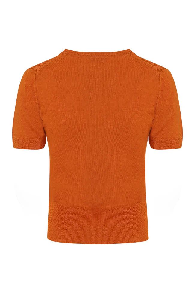 Vivienne Westwood o1f1d3z0226 Bea Logo Knitted T-Shirt in Orange Size S / US 4 / IT 40 - 2 Thumbnail