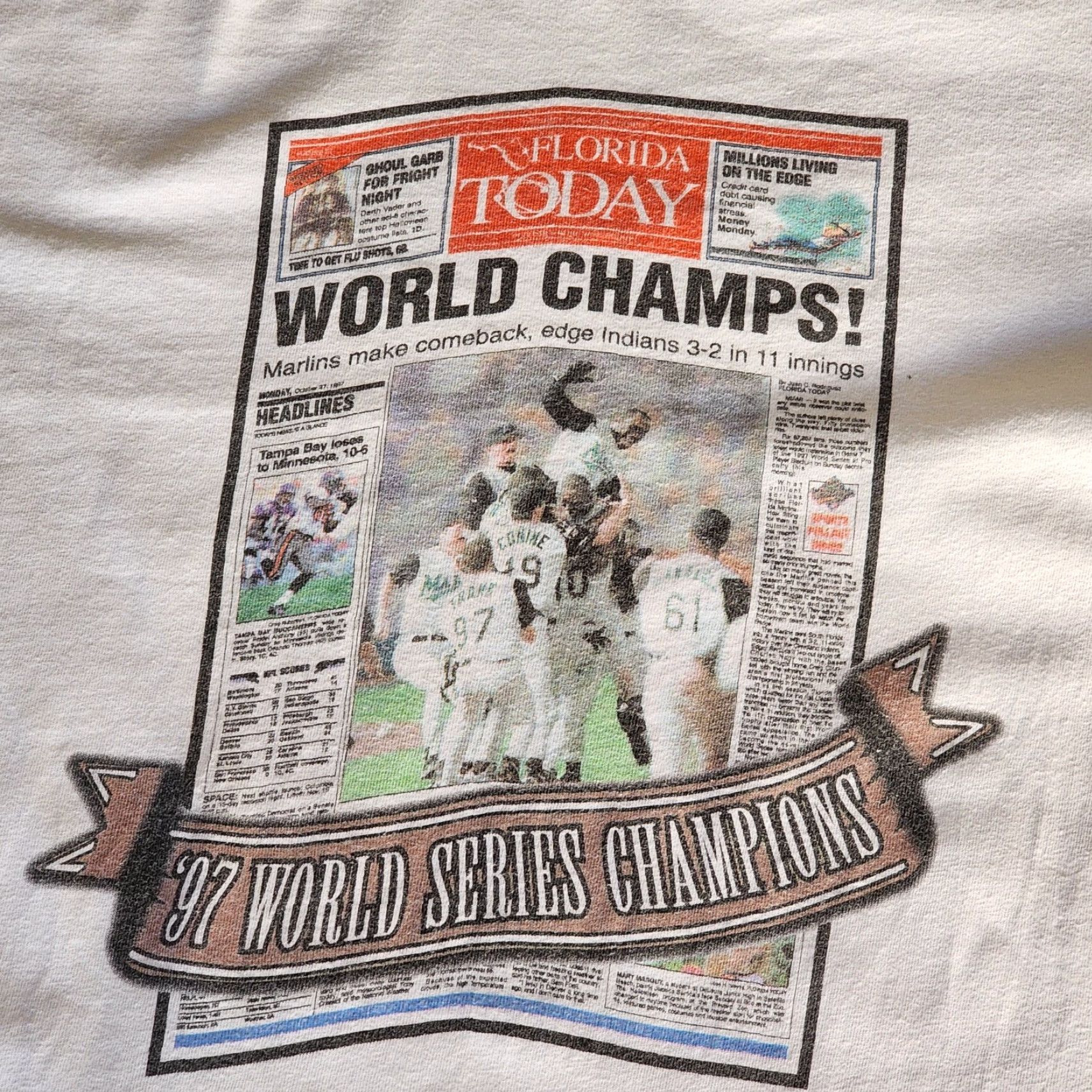 Hanes VINTAGE Florida Marlins Tee Large World Series Champions 1997 MLB Baseball Shirt Men L White Hanes Beefy 1990s 90s Sports USA Mens Size US L / EU 52-54 / 3 - 2 Thumbnail