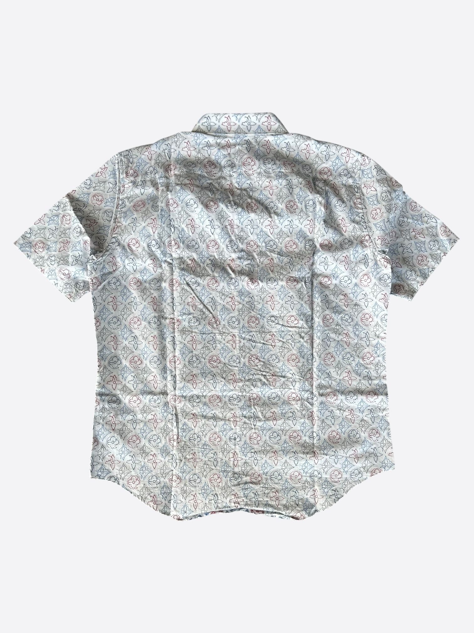 Louis Vuitton White Multicolor Embroidered Monogram Button Up Shirt Size US XXL / EU 58 / 5 - 2 Thumbnail