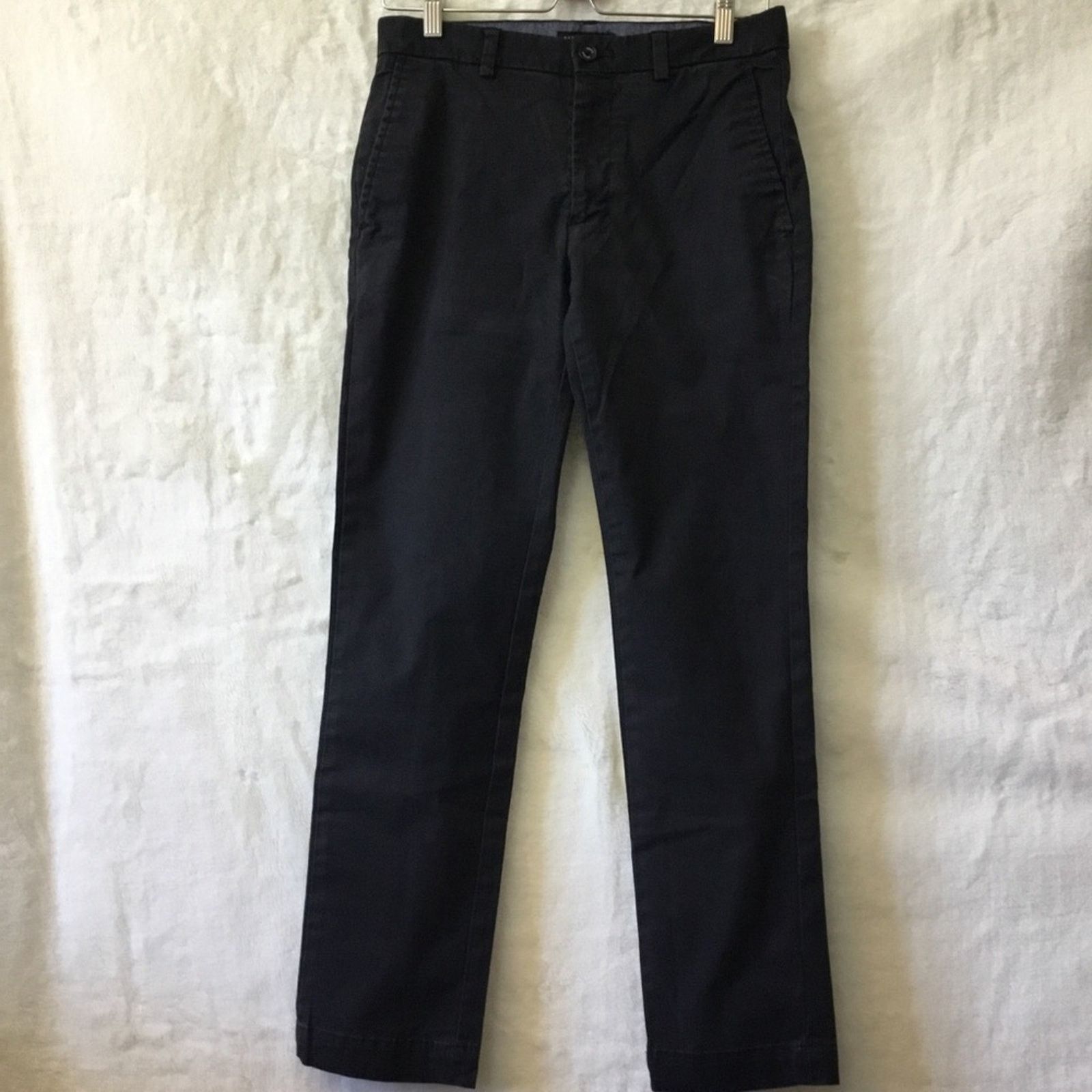 Banana Republic Banana Republic Black Men's Flat Front Aiden Strength Chinos Size US 28 / EU 44 - 2 Thumbnail