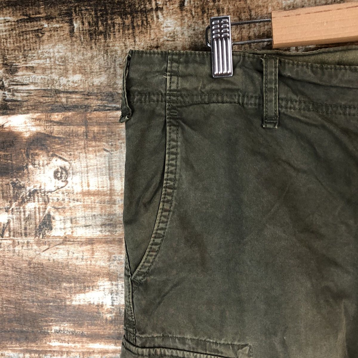 Faded Glory Uniqlo japan Green faded Cargo Multipocket Pants #A2563 Size US 35 - 7 Thumbnail