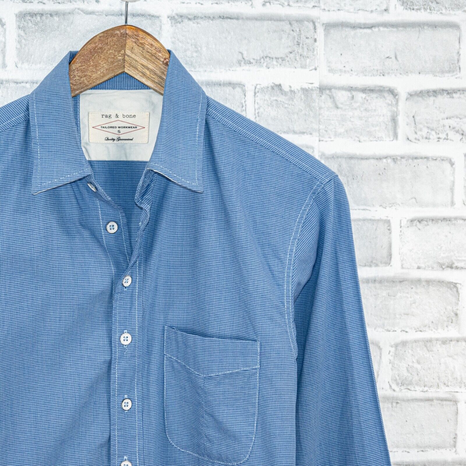 Rag & Bone Rag & Bone Tailored Workwear Button up Shirt blue mini check Size US S / EU 44-46 / 1 - 3 Thumbnail