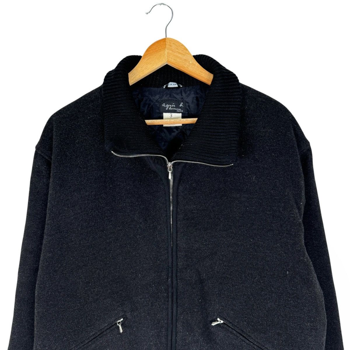 agnes b. ☀️AGNES B PARIS HOMME LAMBSWOOL BOMBER. JACKET Size US L / EU 52-54 / 3 - 3 Thumbnail