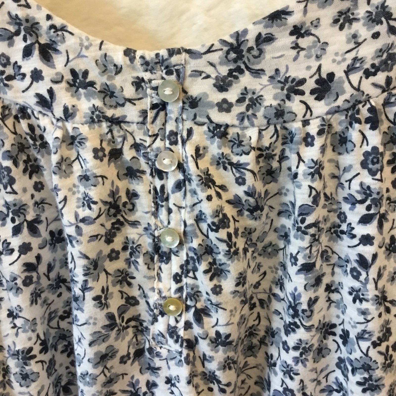 Lucky Brand Lucky Brand Blue Floral Tank Top Size M / US 6-8 / IT 42-44 - 3 Thumbnail