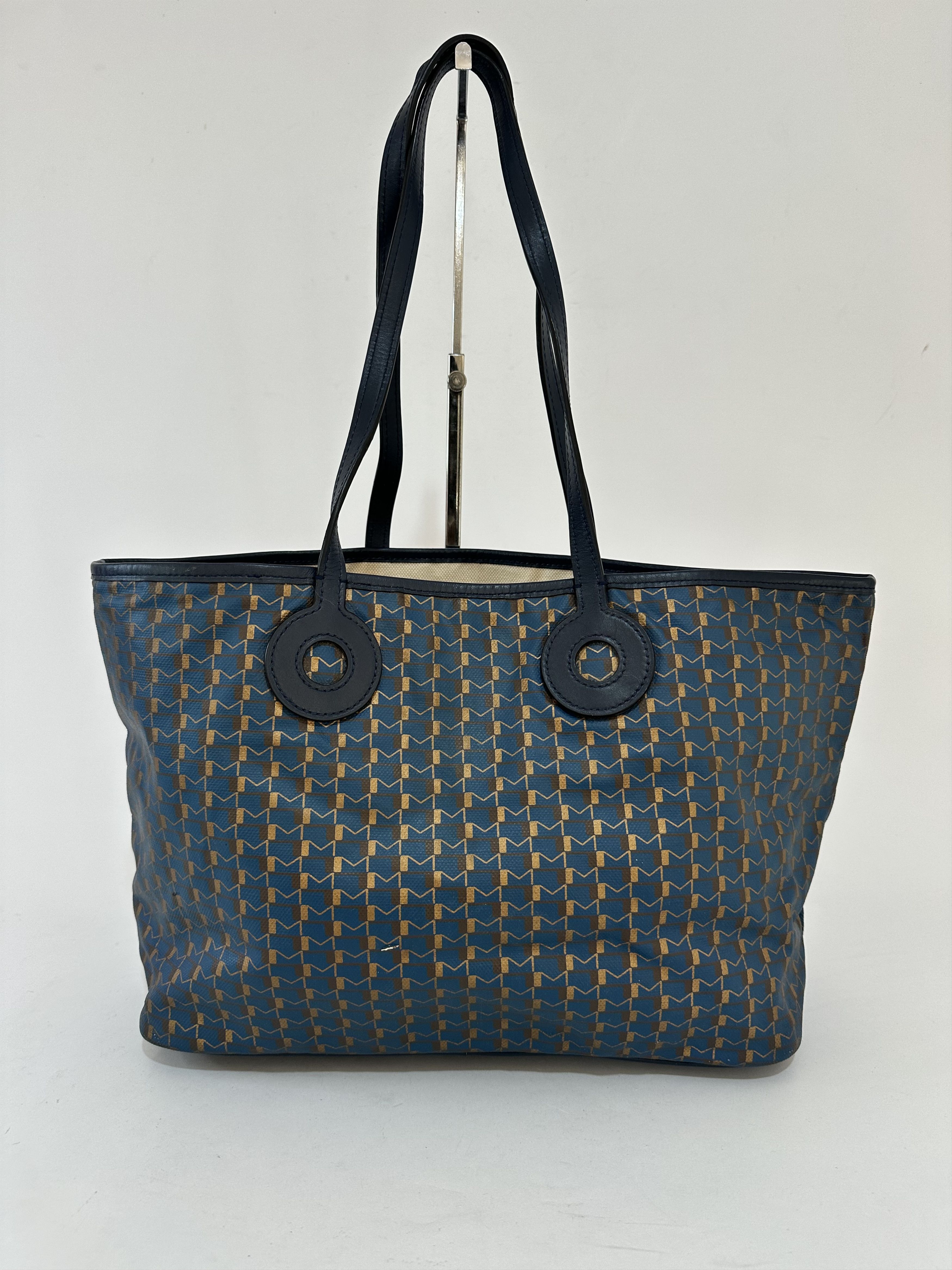 Moynat Moynat Blue Monogram Coated Canvas and Leather Tote Size ONE SIZE - 3 Thumbnail