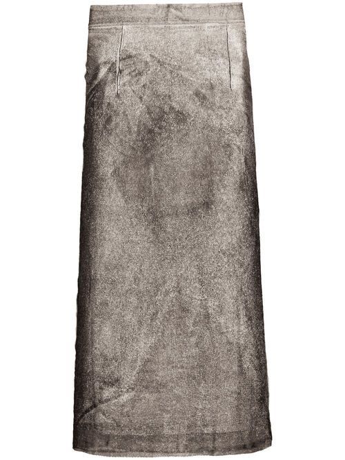 Maison Margiela $1990 Maison Margiela Silk Serigraphic Skirt Size 26" / US 2 / IT 38 - 1 Thumbnail