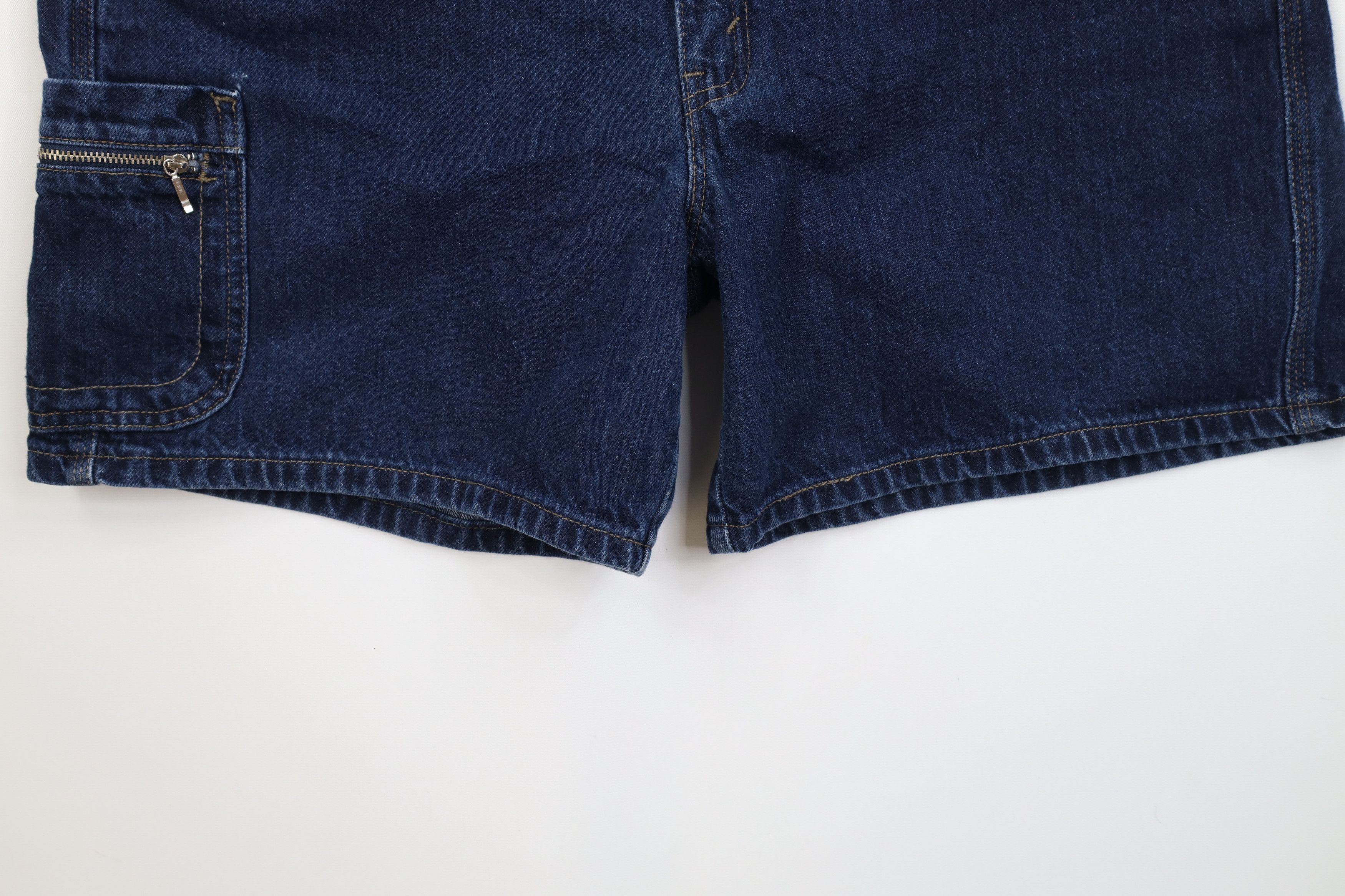 Levi's Vintage Y2K 2002 Levis Baggy Relaxed Denim Cargo Shorts Size 38" / US 16 / IT 52 - 4 Thumbnail