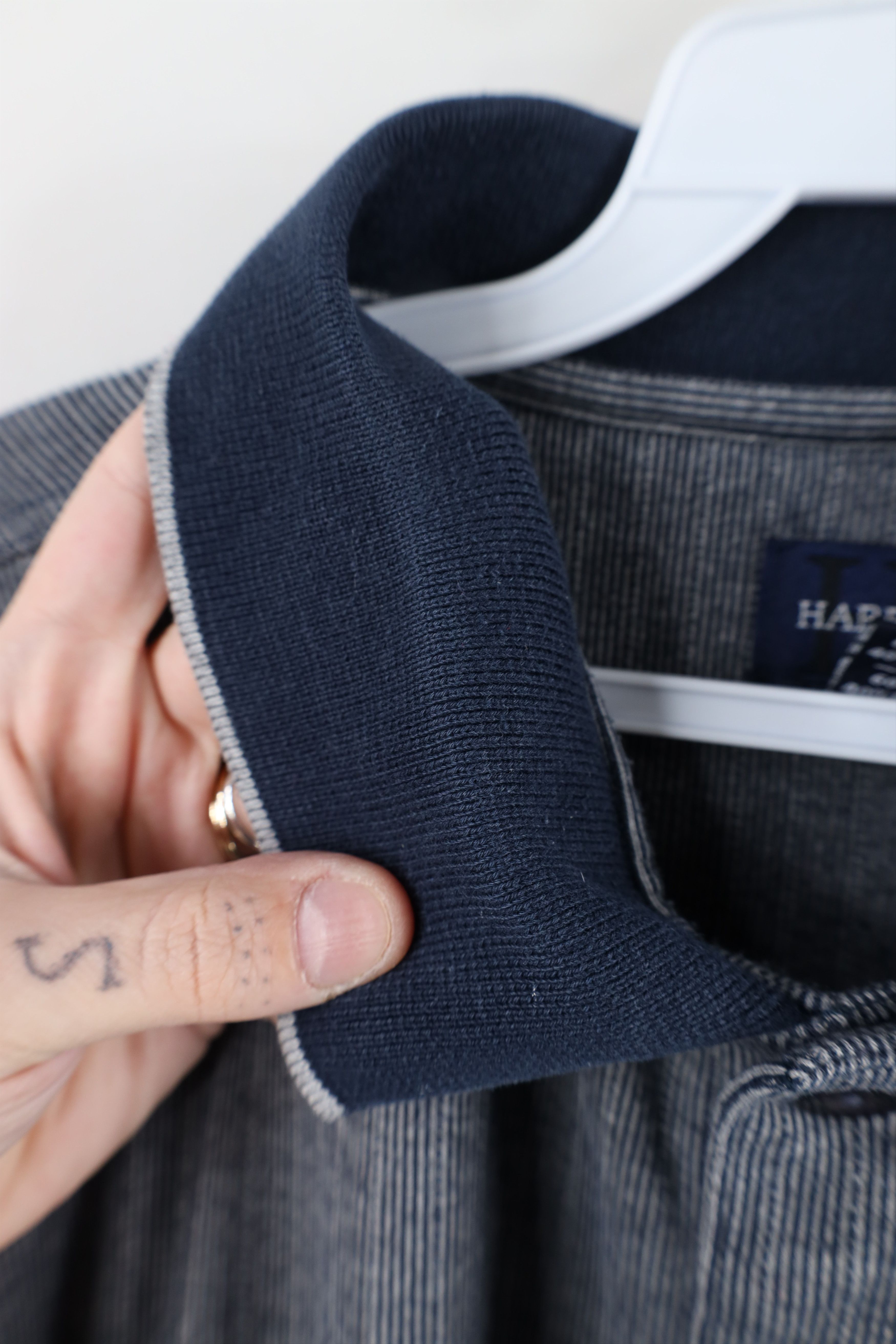 Vintage Vintage 90s Streetwear Striped Collared Long Sleeve Polo Size US XXL / EU 58 / 5 - 6 Thumbnail