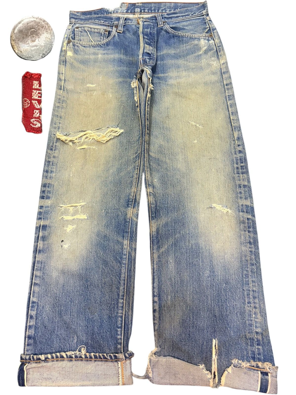Levi's Vintage 60s Levis 501 Big E Selvedge Jeans Button 6 Size US 30 / EU 46 - 1 Thumbnail