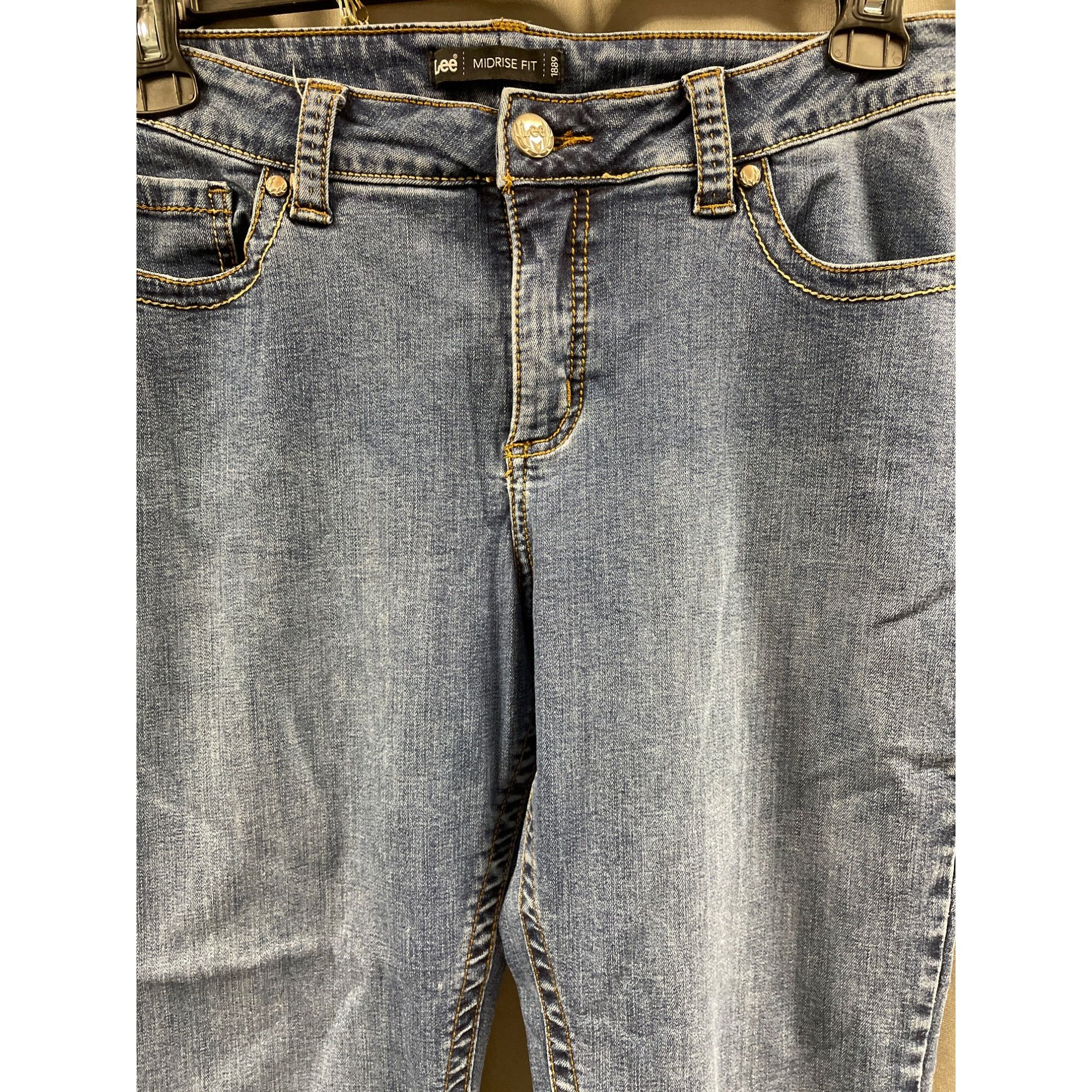 Lee Lee Women's Blue Midrise fit Straight Stretch Jeans Size 32 Size 32" / US 10 / IT 46 - 2 Thumbnail