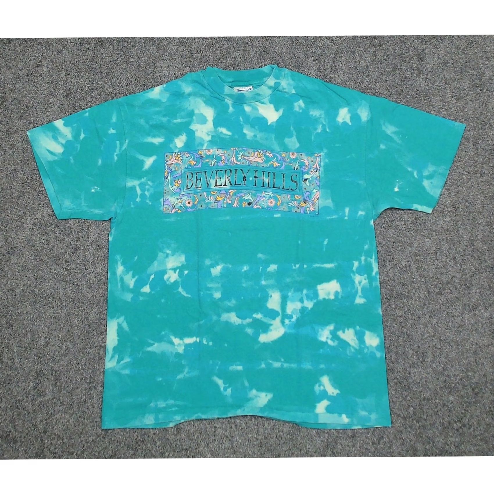Hanes VINTAGE Beverly Hills Bleach Tie Dye Paisley Glitter T-Shirt Womens XL Hanes Size XL / US 12-14 / IT 48-50 - 3 Thumbnail