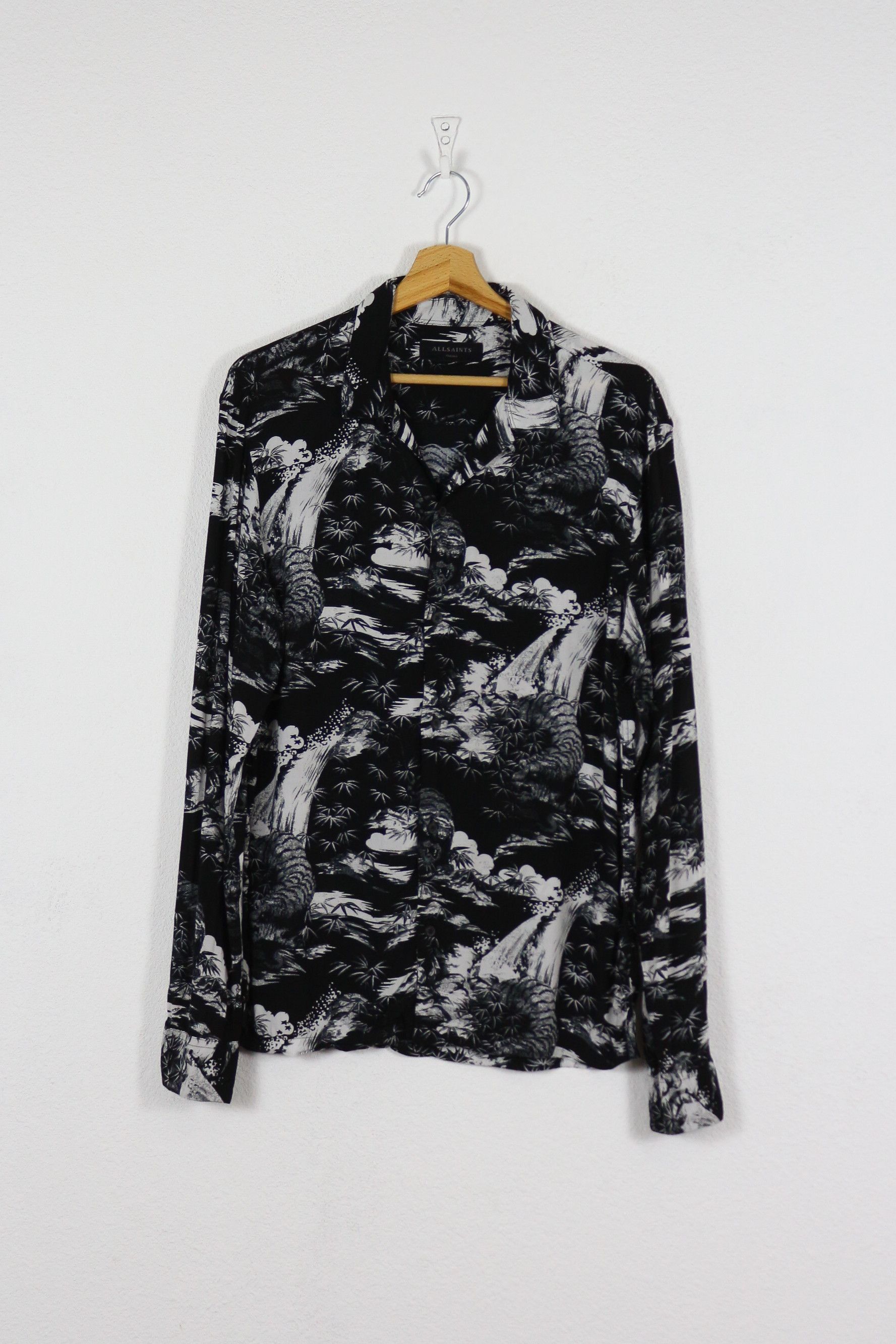 Allsaints Allsaints Sunda Japanese Printed Viscose Open Collar Shirt Size US M / EU 48-50 / 2 - 1 Thumbnail