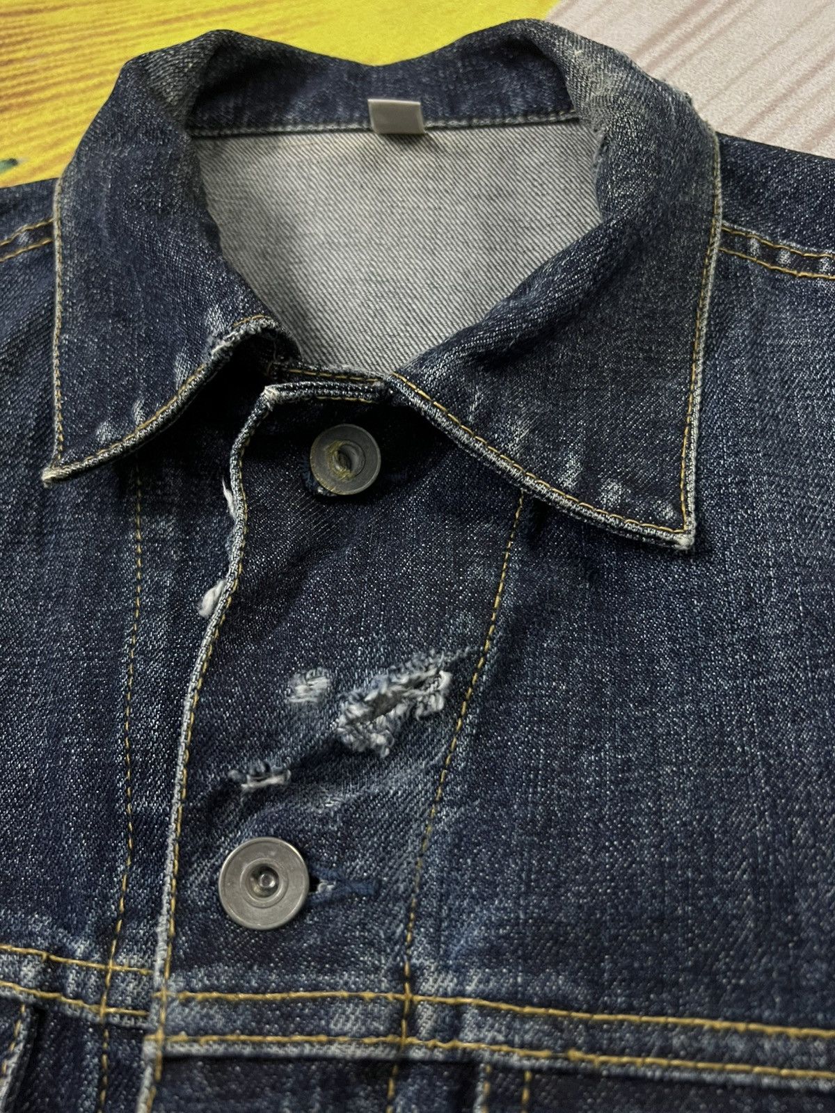 Japanese Brand 💥2000’s Uniqlo Distress Denim Jacket Size US S / EU 44-46 / 1 - 7 Thumbnail