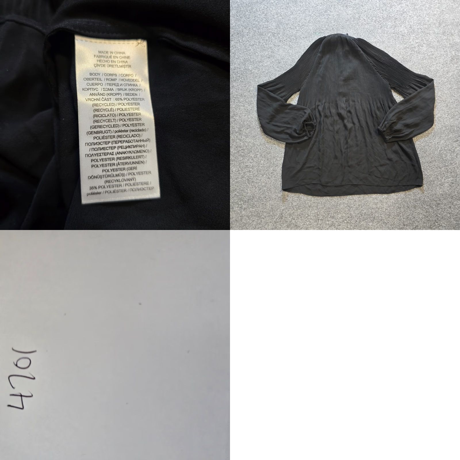 Ralph Lauren Lauren Ralph Lauren Top Womens XXS Black Pleated Button Capsule Casual Blouse Shirt Balloon Sleeve Classic Lightweight Regular Womens Size XXS / US 00 / IT 34 - 8 Thumbnail