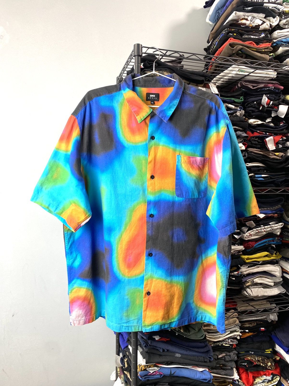 Edwin × Japanese Brand × Vintage 💥 Rare Vintage Edwin Colourful Shirt LSD Psychedelic Size US XXL / EU 58 / 5 - 1 Thumbnail