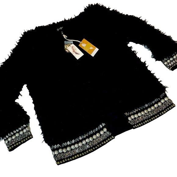 Jessica Simpson Jessica Simpson Kassidy Embellished Faux-Shearling Black Stu Size XS / US 0-2 / IT 36-38 - 2 Thumbnail