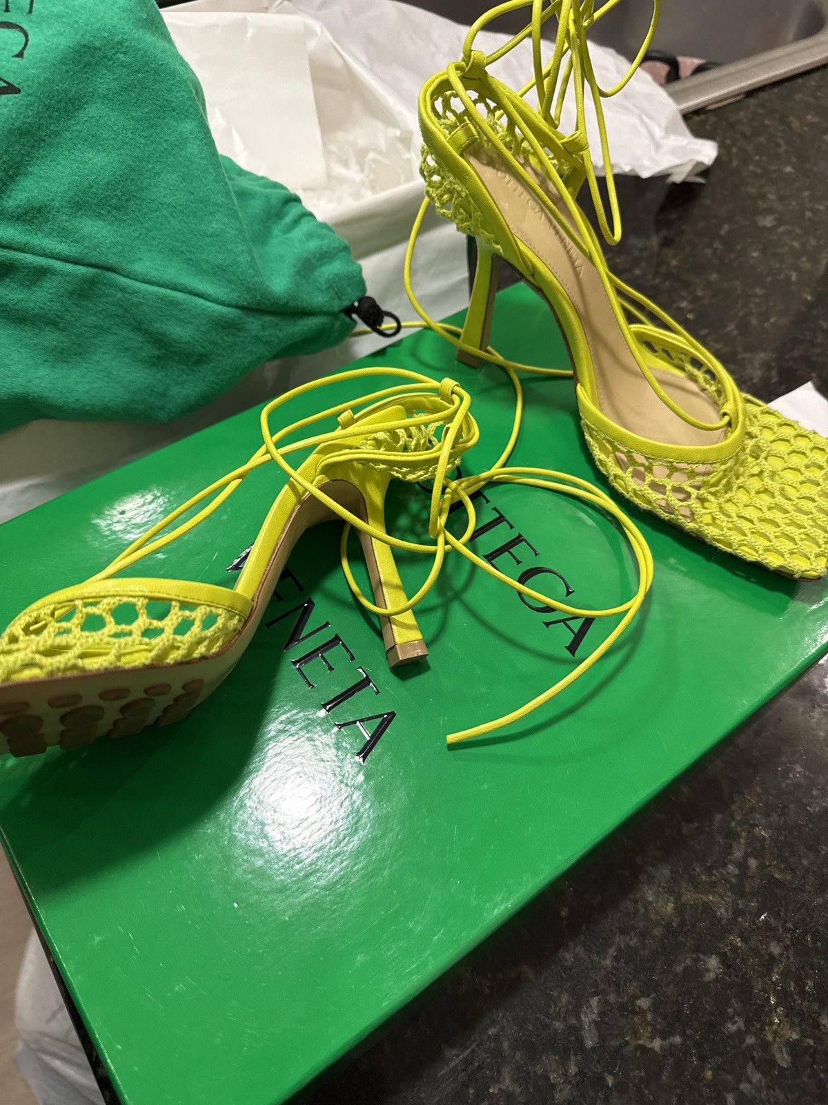 Bottega Veneta BOTTEGA VENETA Green Stretch Heels Size US 6 / IT 36 - 6 Thumbnail